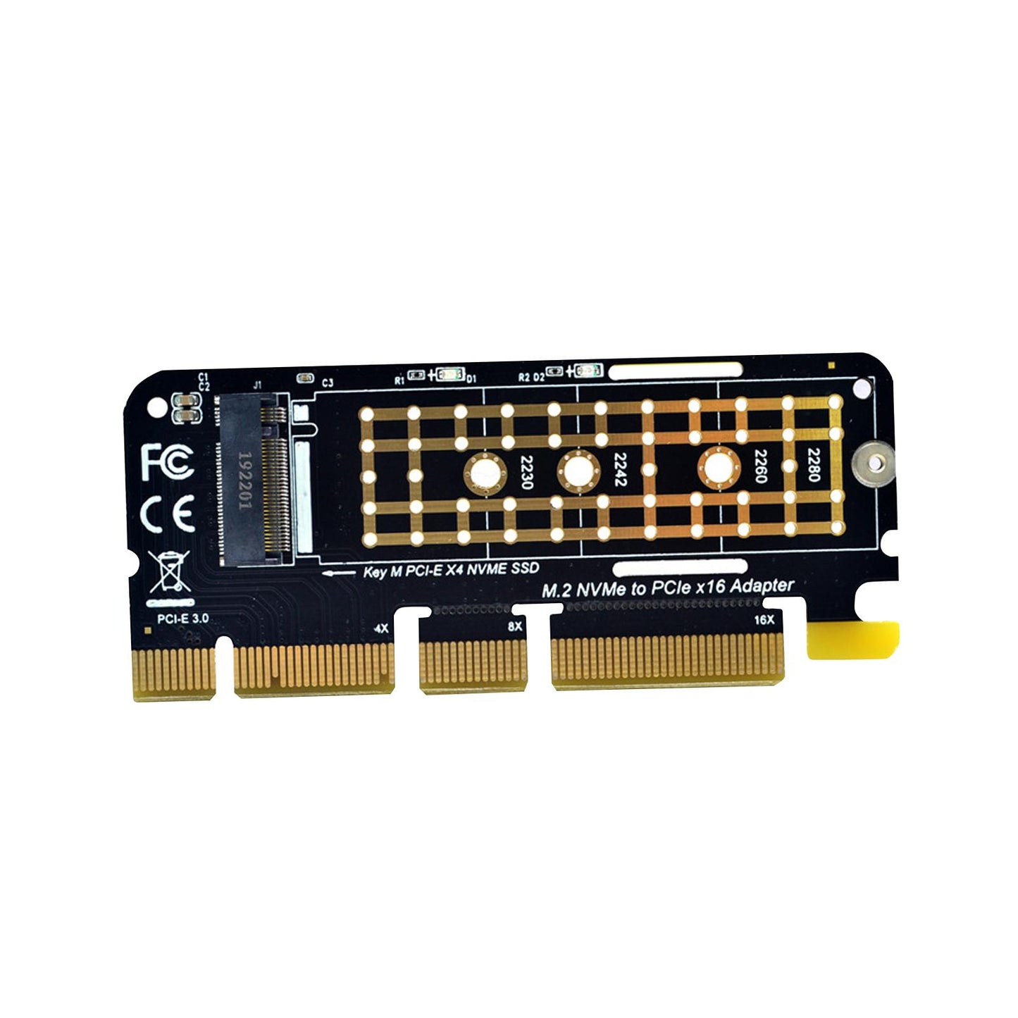 NVMe M.2 SSD M Key to Pci-e 3.0 x16 Expansion Card Portable for 960EVO SM951 no Heat Sink