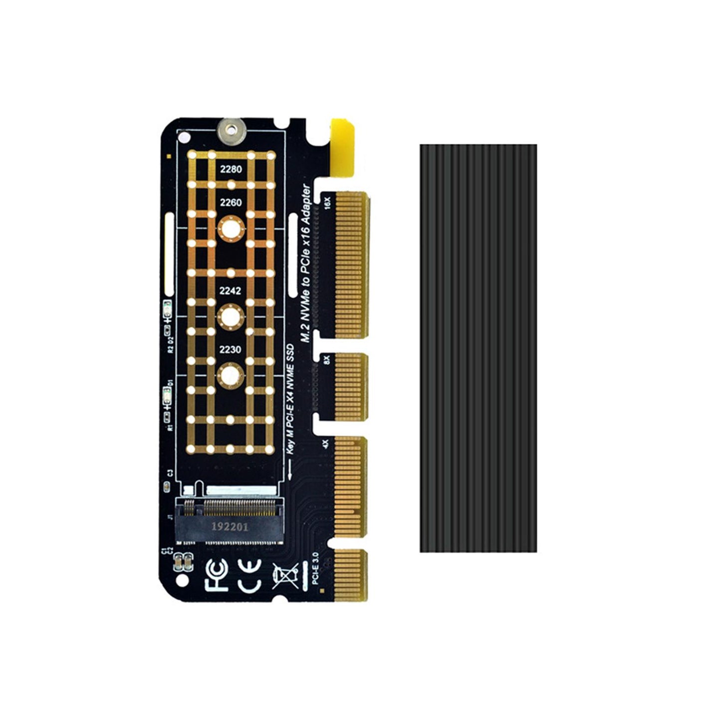 NVMe M.2 SSD M Key to Pci-e 3.0 x16 Expansion Card Portable for 960EVO SM951 with Heat Sink