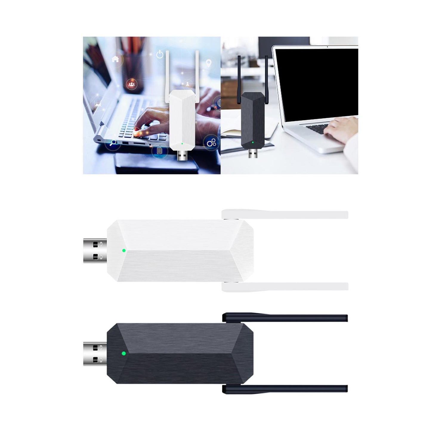 Wireless Network Adapter USB 3.0 Wireless WiFi Adapter for PC Laptop Desktop White