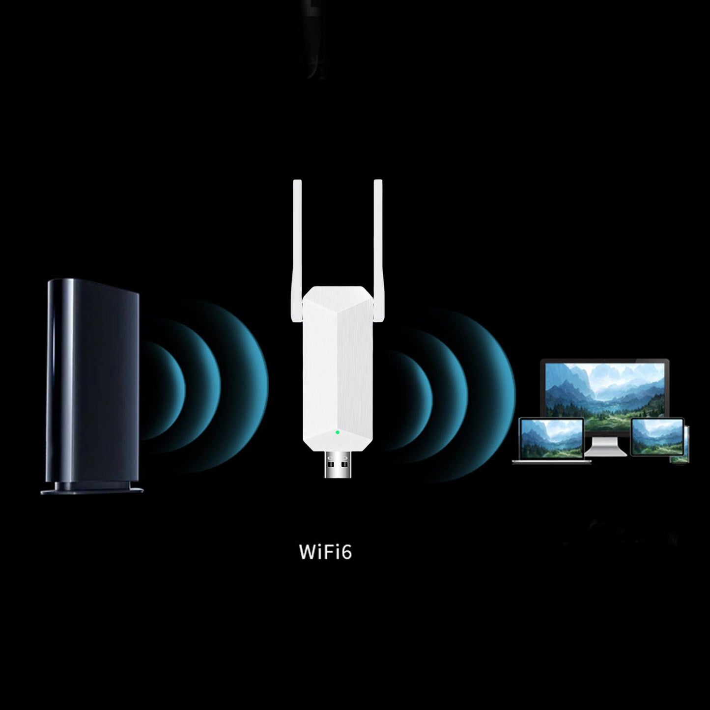 Wireless Network Adapter USB 3.0 Wireless WiFi Adapter for PC Laptop Desktop White