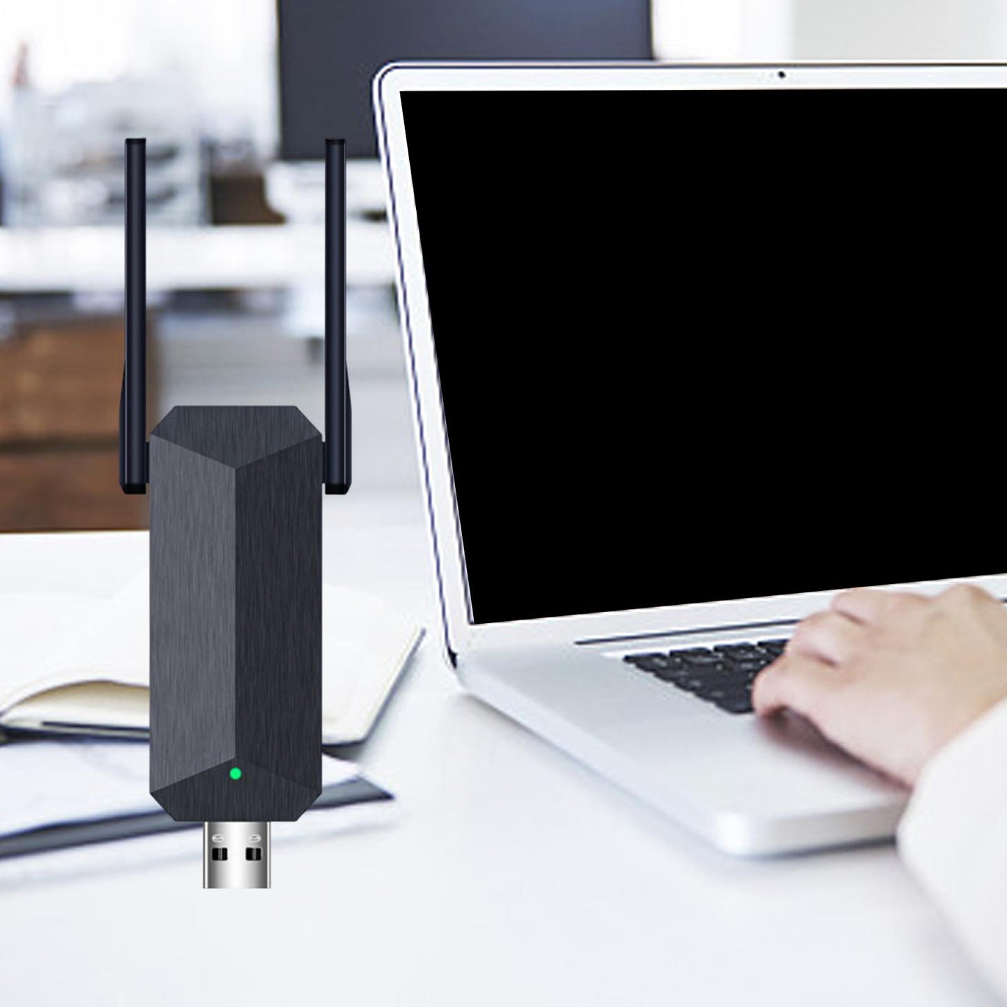 Wireless Network Adapter USB 3.0 Wireless WiFi Adapter for PC Laptop Desktop Black