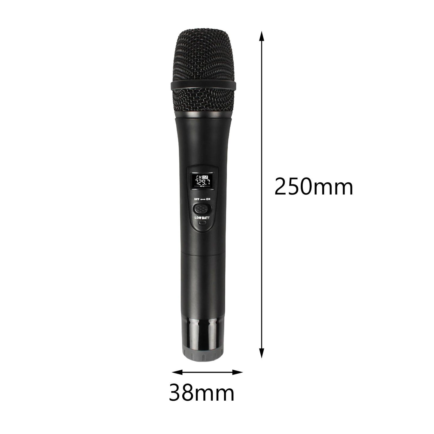 microphone Cordless Mic Set Durable Stable Performance Auto Connect Dual Mic Black