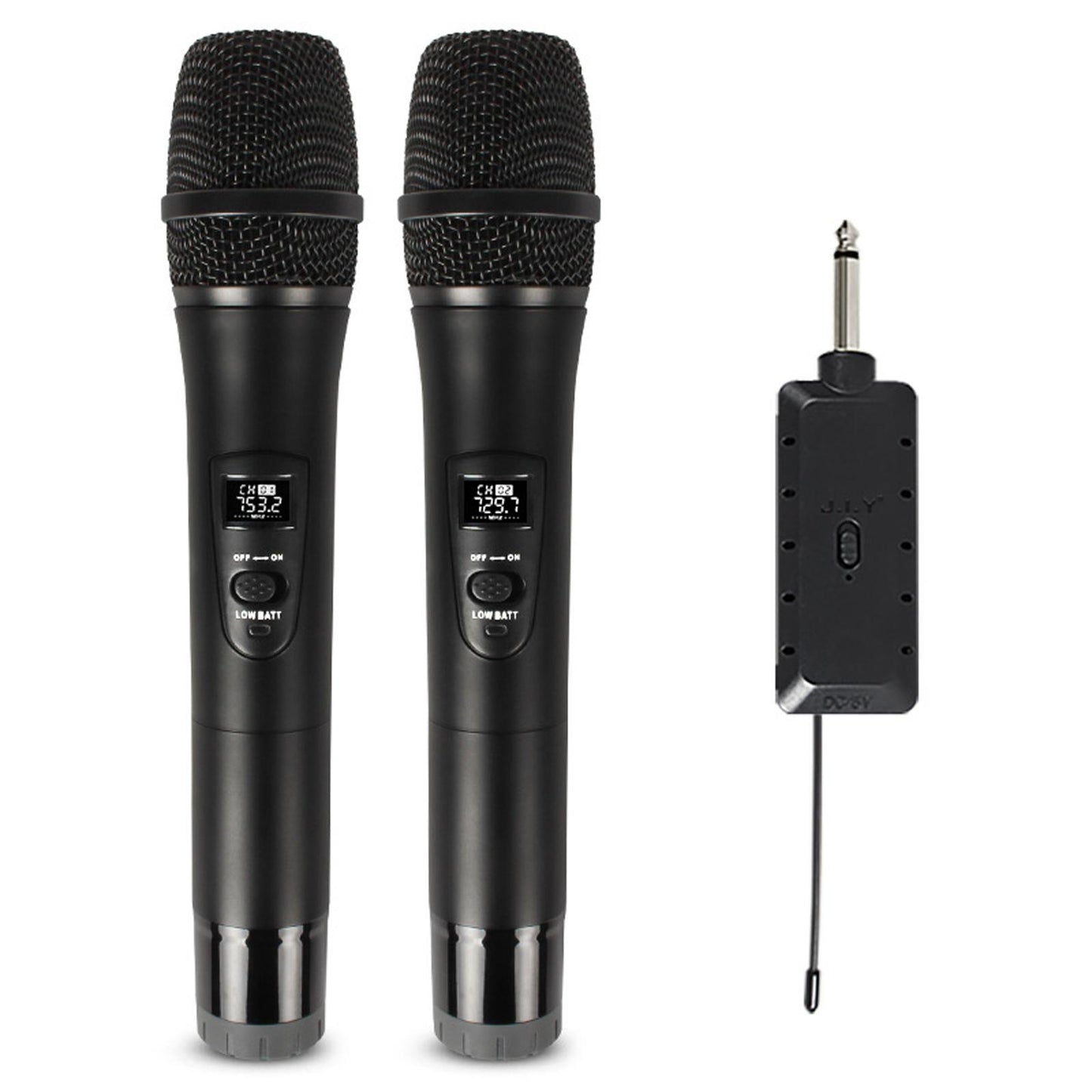 microphone Cordless Mic Set Durable Stable Performance Auto Connect Dual Mic Black