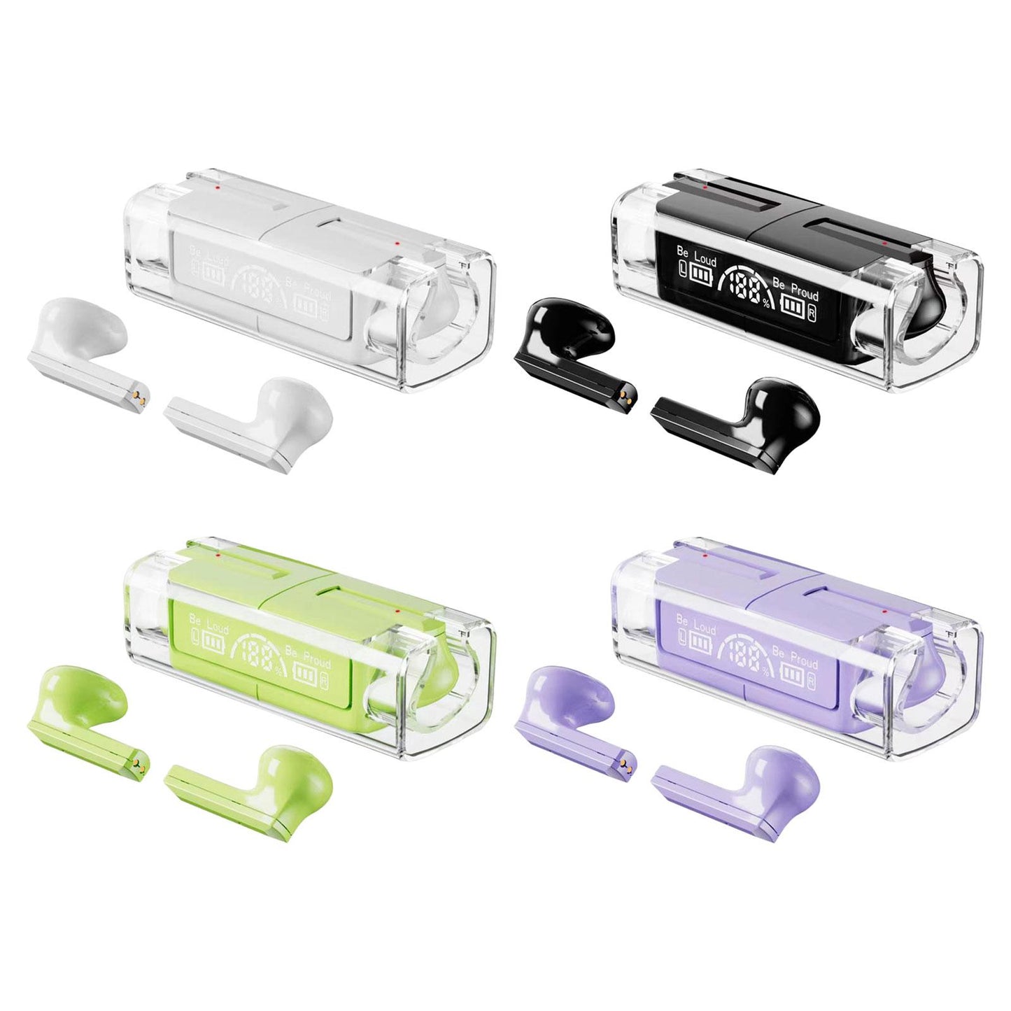 Wireless Earbuds Noise Cancelling V5.3 Headphones for White