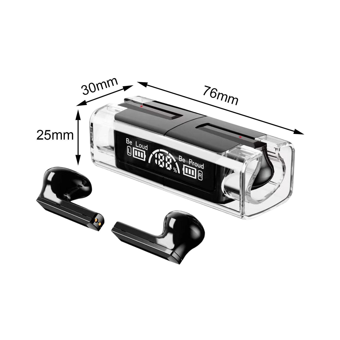 Wireless Earbuds Noise Cancelling V5.3 Headphones for Black