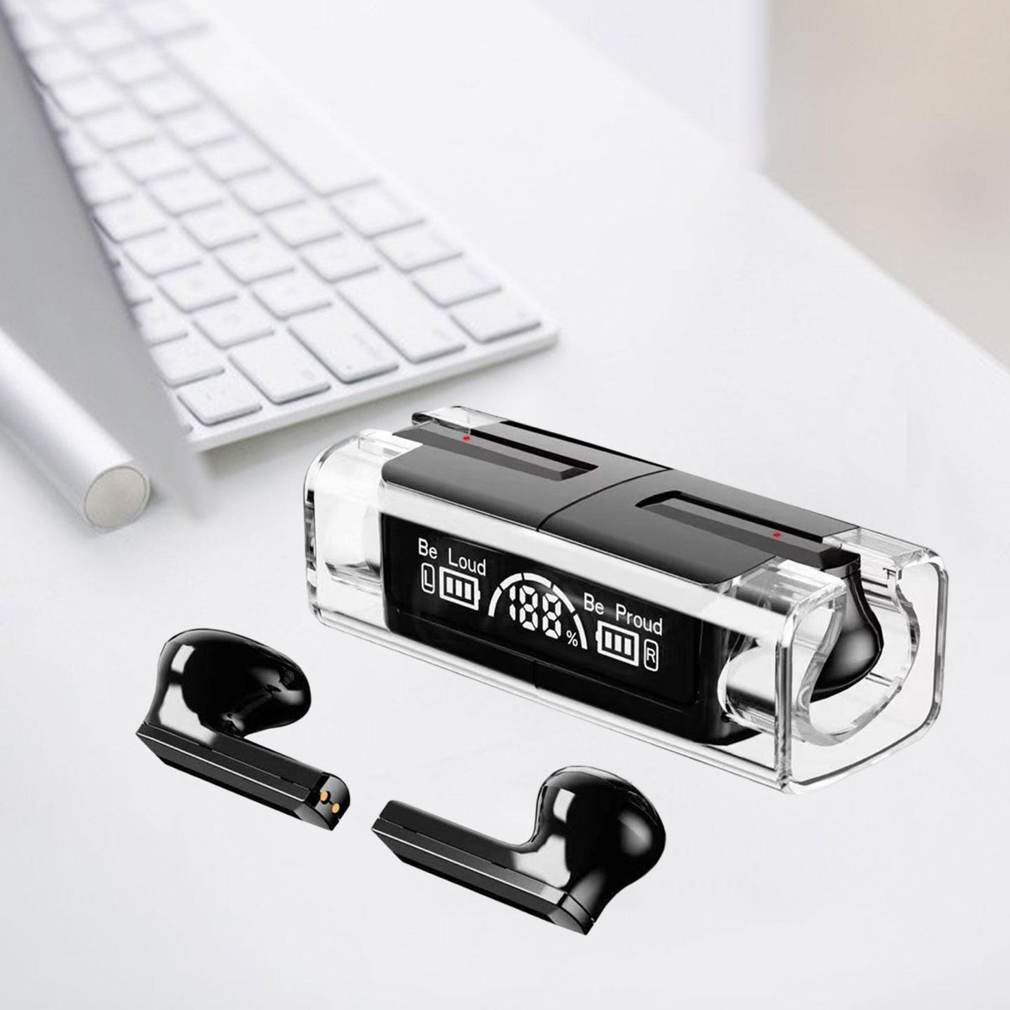 Wireless Earbuds Noise Cancelling V5.3 Headphones for Black