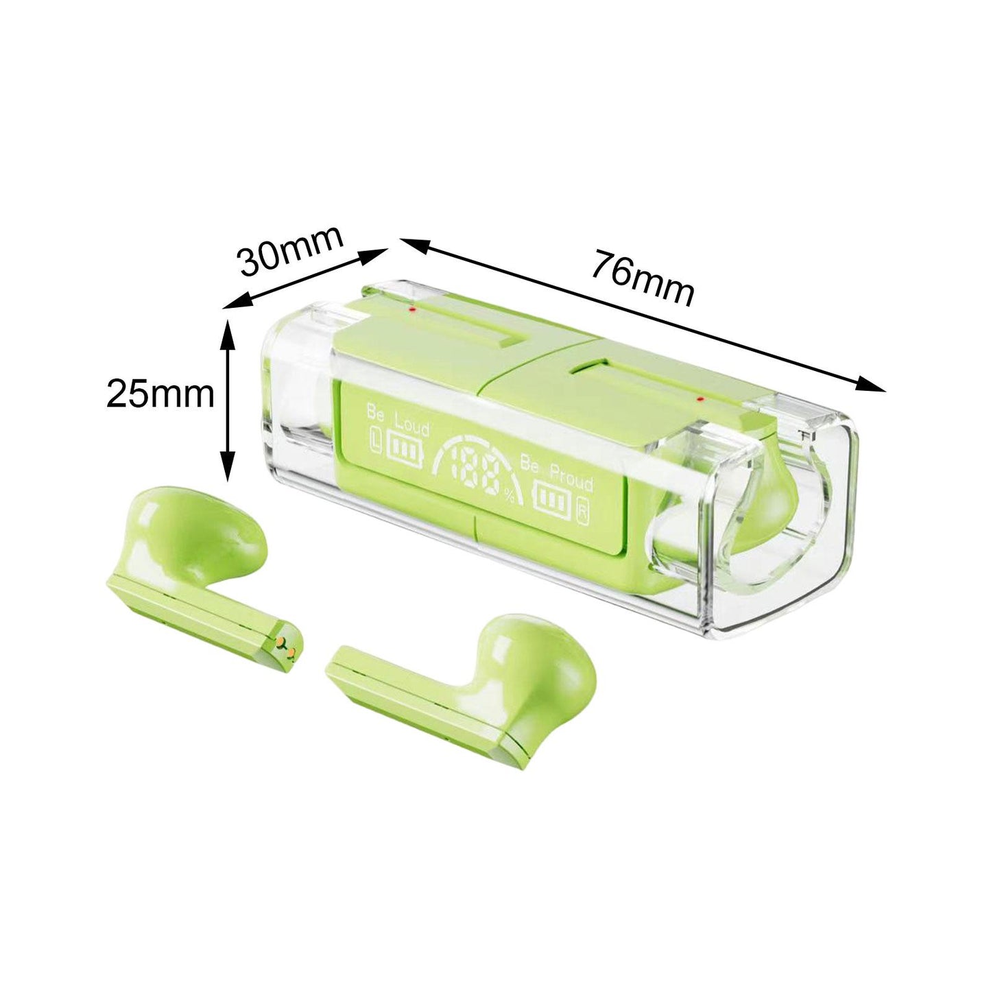 Wireless Earbuds Noise Cancelling V5.3 Headphones for Green