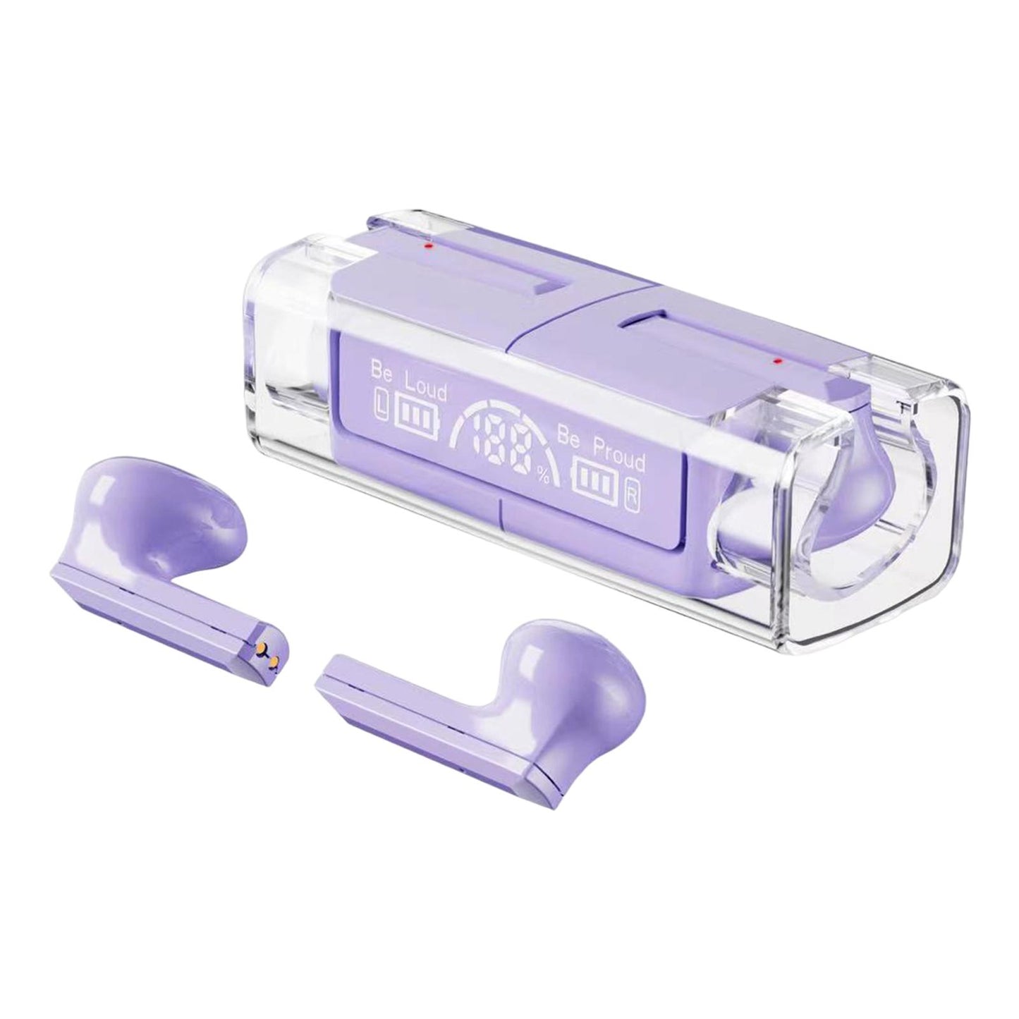 Wireless Earbuds Noise Cancelling V5.3 Headphones for Purple