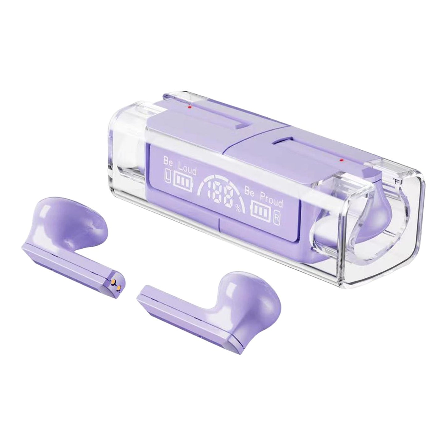 Wireless Earbuds Noise Cancelling V5.3 Headphones for Purple