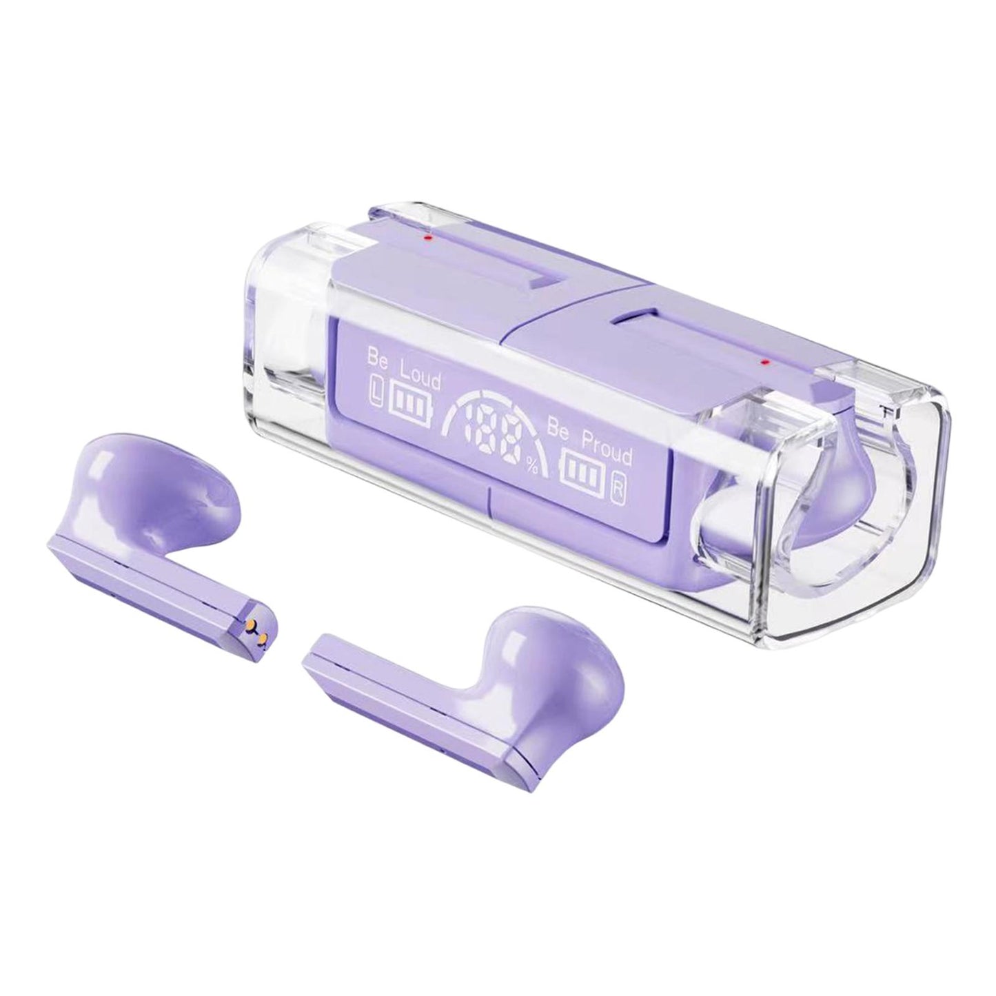 Wireless Earbuds Noise Cancelling V5.3 Headphones for Purple