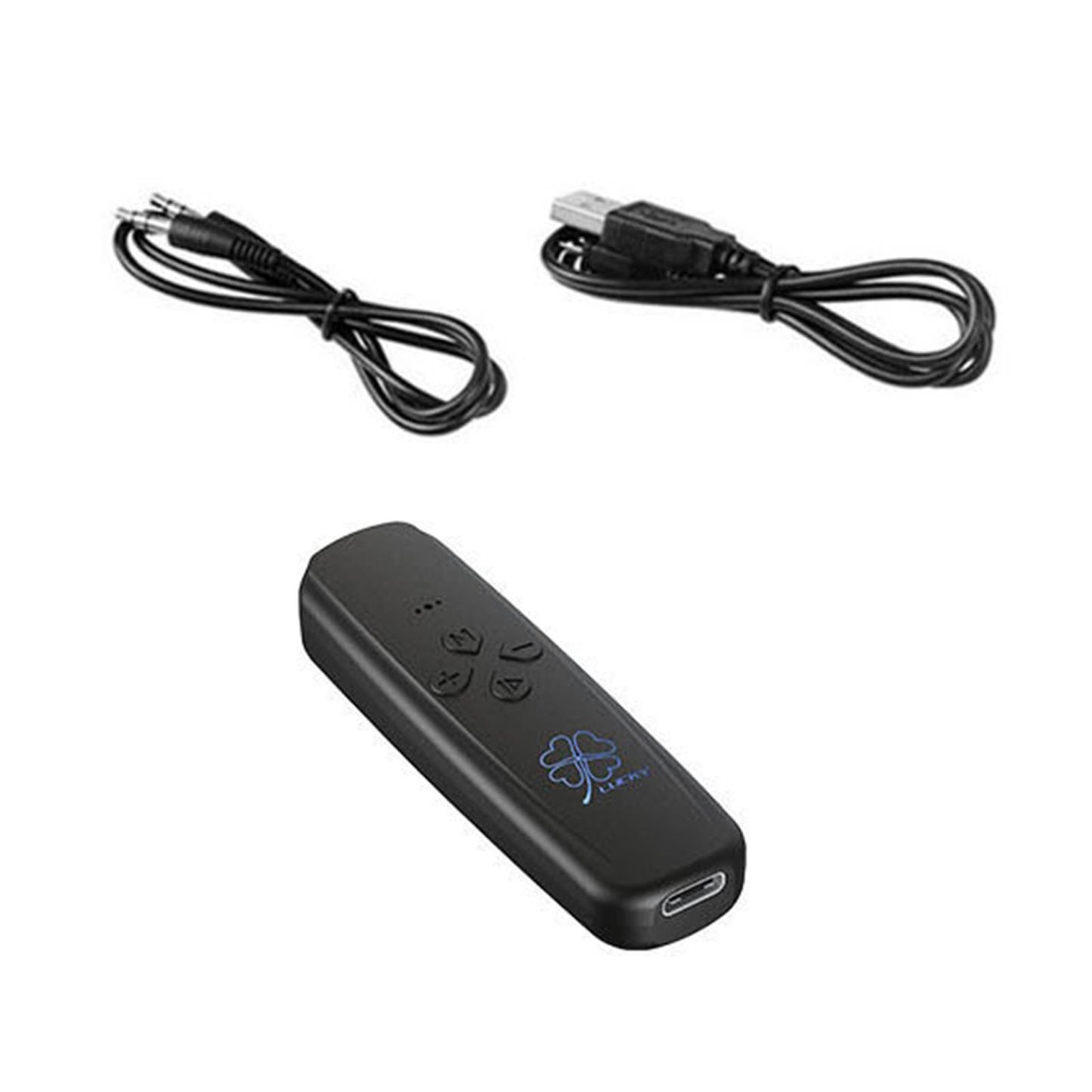 Wireless Transmitter Receiver 2 in 1 Car Audio Adapter Black 3.5mm Interface