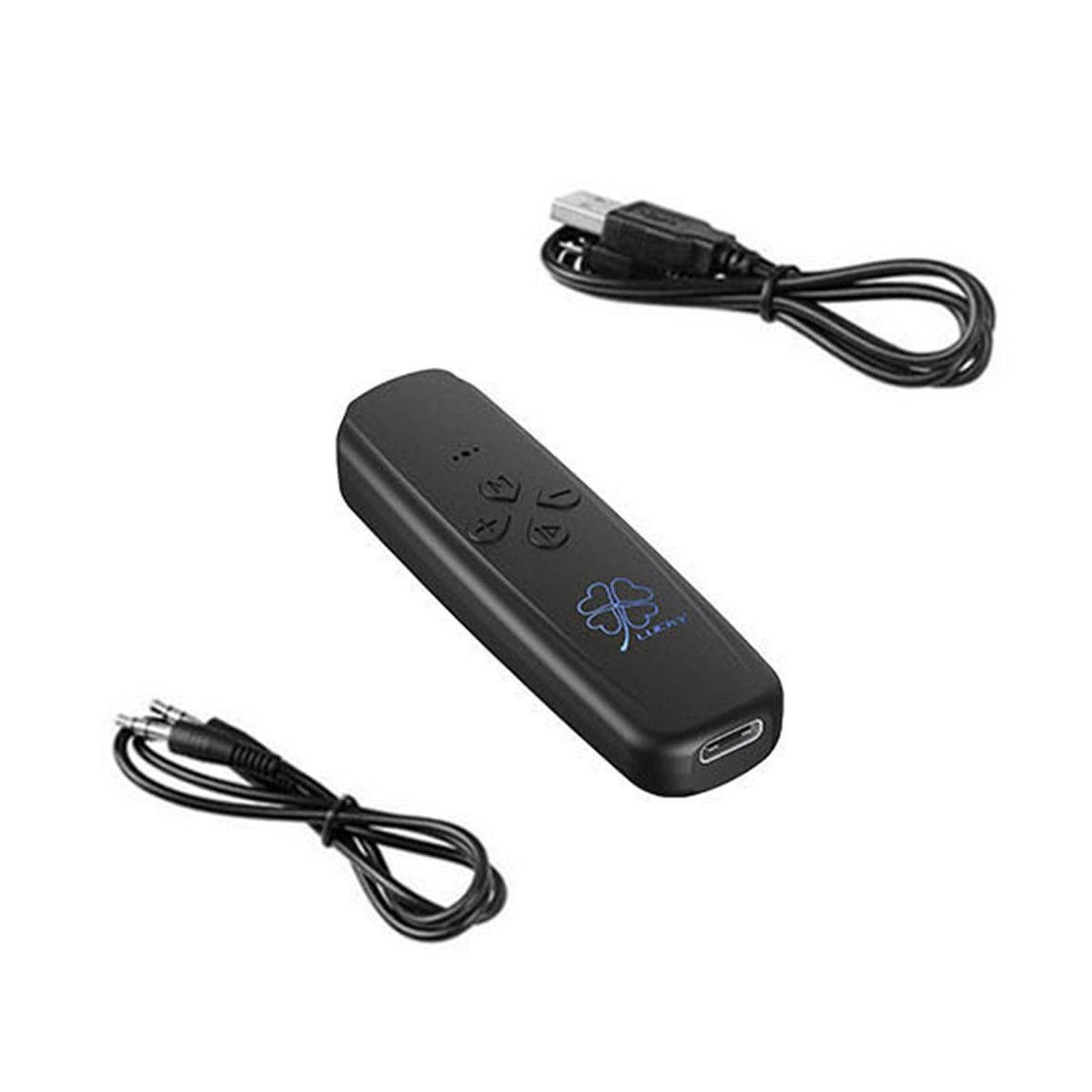 Wireless Transmitter Receiver 2 in 1 Car Audio Adapter Black 3.5mm Interface