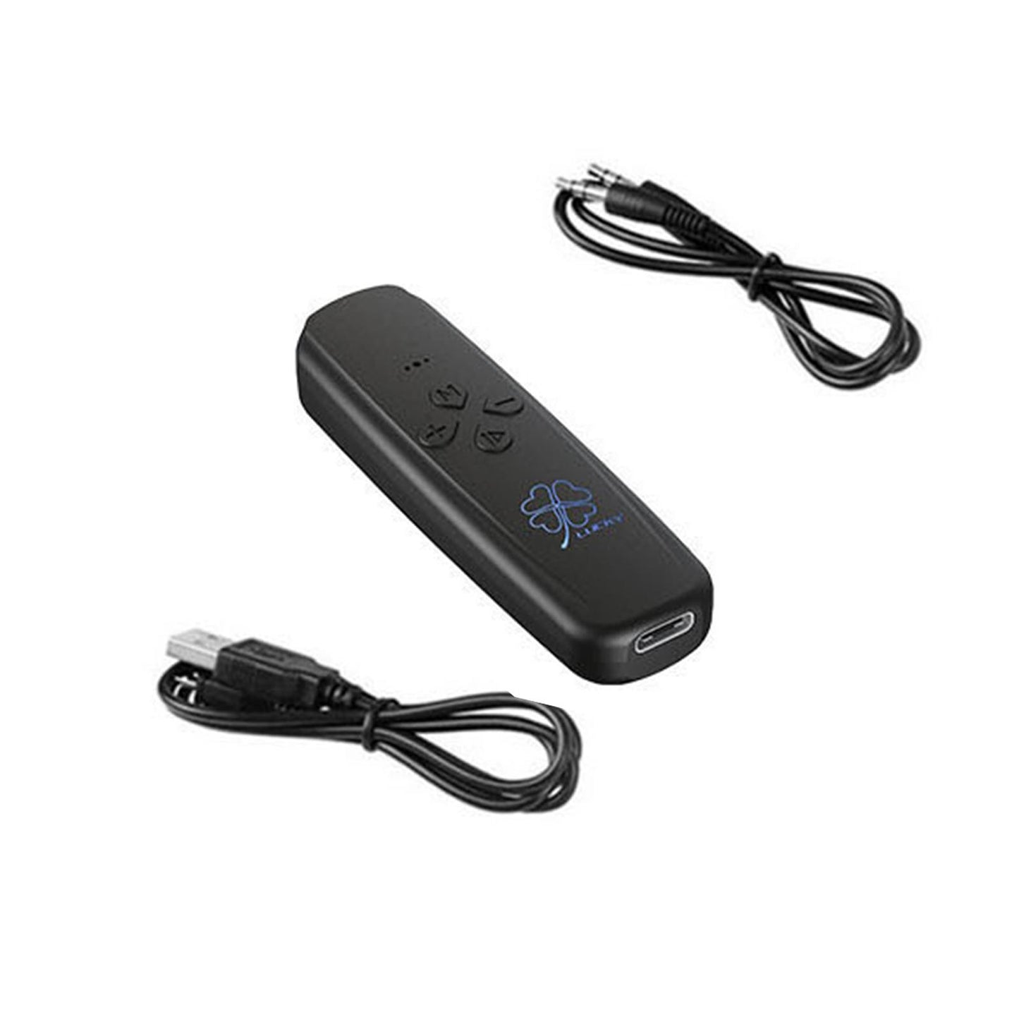 Wireless Transmitter Receiver 2 in 1 Car Audio Adapter Black 3.5mm Interface