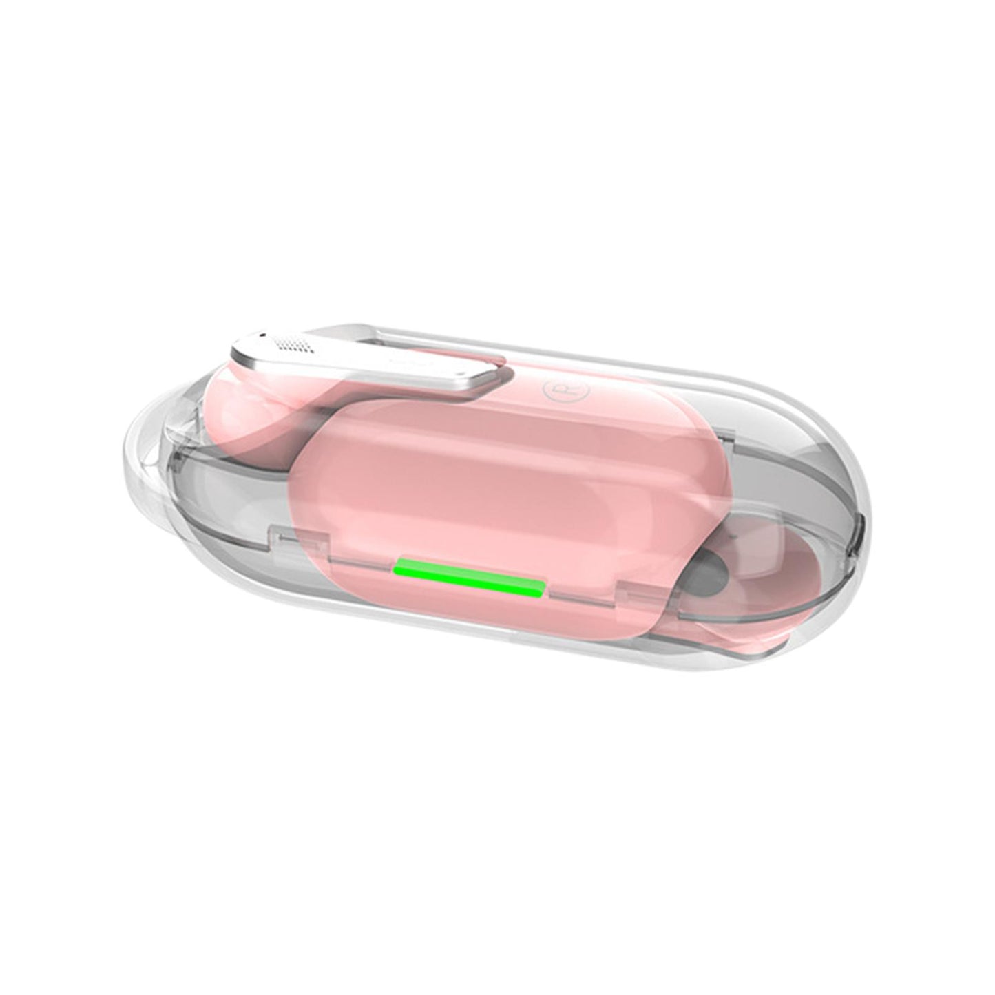 Single Wireless Earphone with Mic Headphone for Outdoor Video Game Music Gym Pink