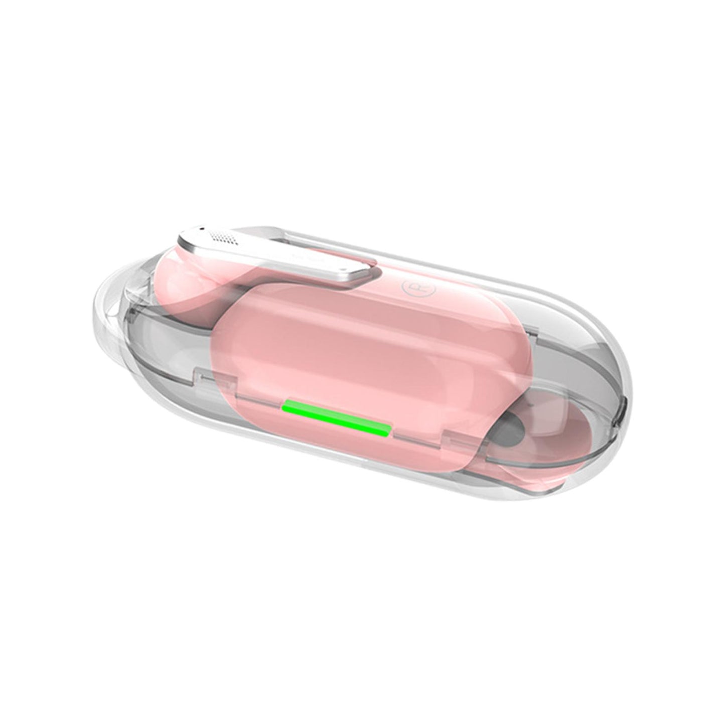 Single Wireless Earphone with Mic Headphone for Outdoor Video Game Music Gym Pink