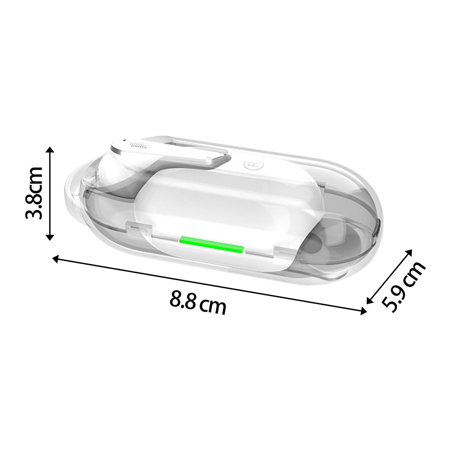 Single Wireless Earphone with Mic Headphone for Outdoor Video Game Music Gym White