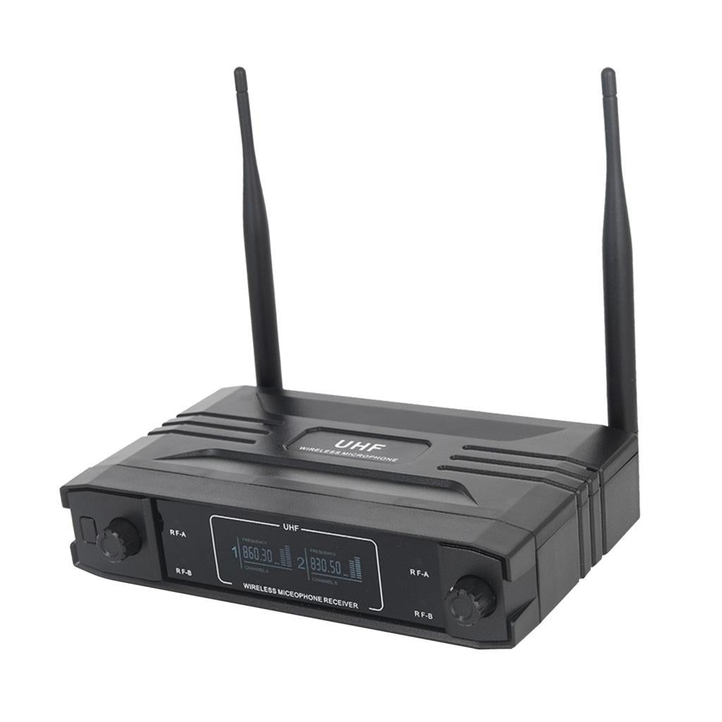 Microphone System Dual UHF Cordless Dynamic Mic for Karaoke Wedding