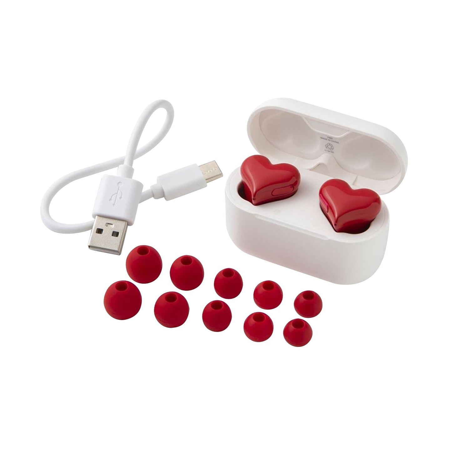 Wireless Earbuds Heart Shape Stereo in Ear Earphones for Gym Workout Driving