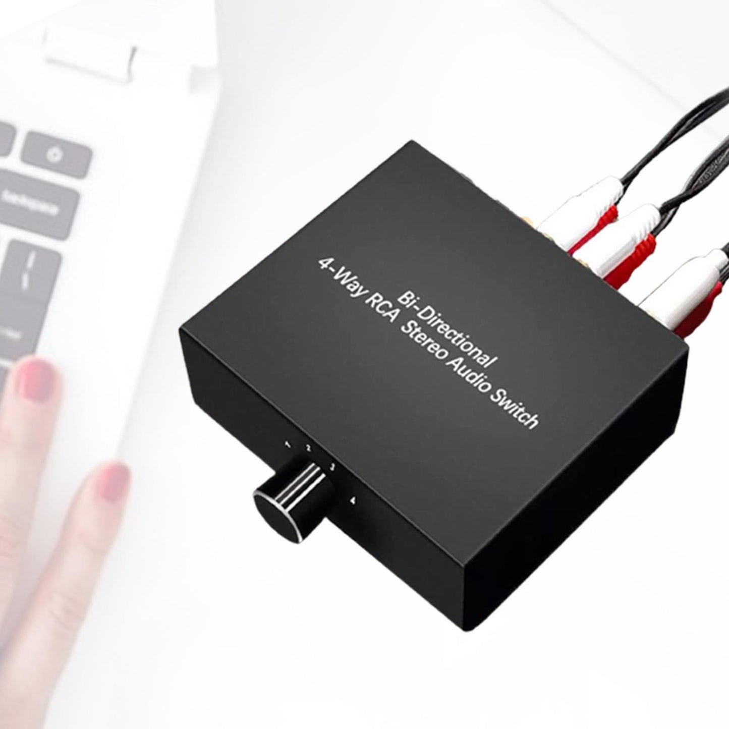 4 Ways Bi-directional R L Stereo Audio Switcher Audio Switch Splitter for TV