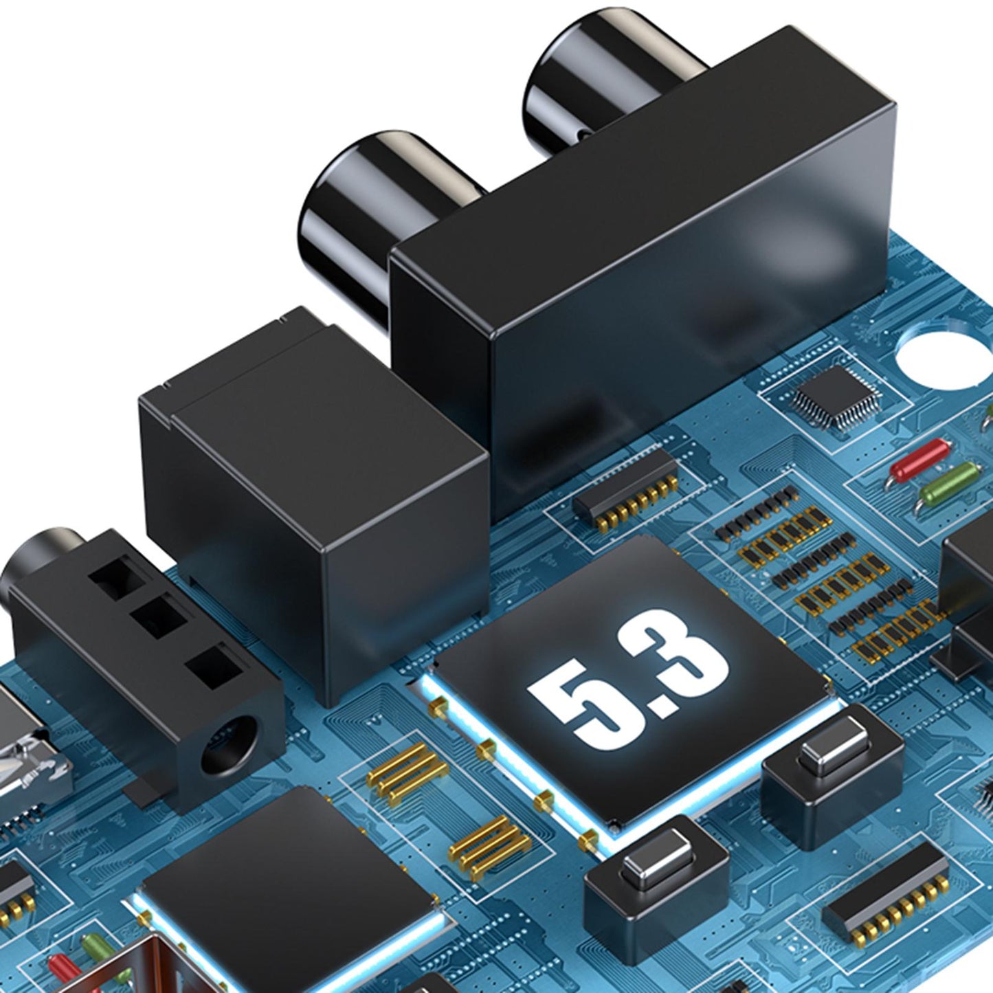 Audio Transmitter Receiver with Knob for Speaker Computers Home Audio System