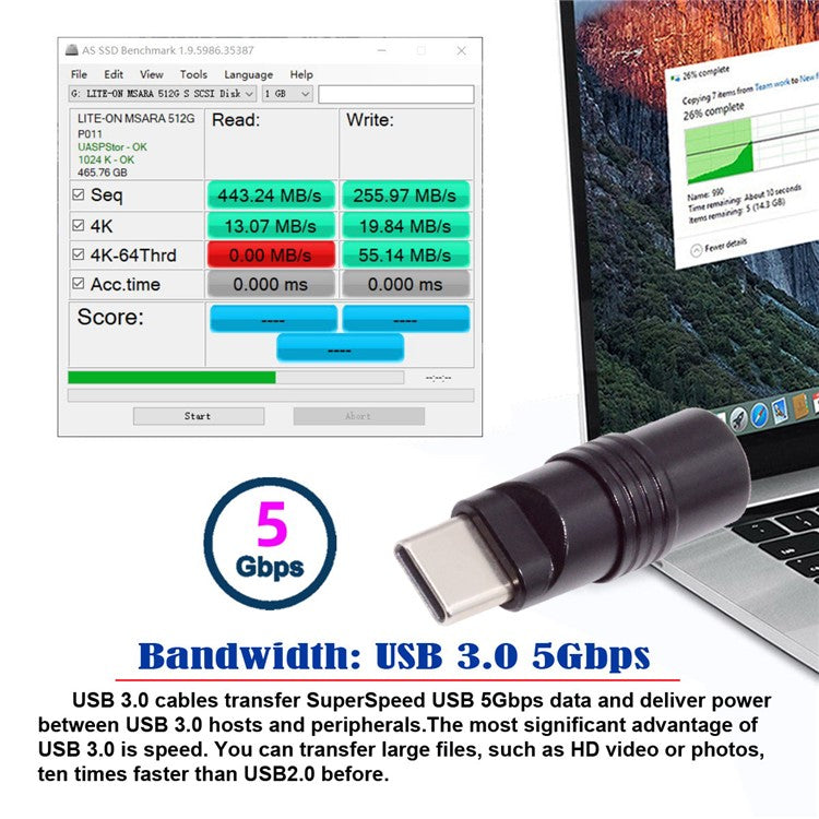 CN-026-BK USB 3.1 Type-C Male Plug Connector Solder Type with Aluminum Alloy Shell for 4.0mm-6.0mm Cable - Black