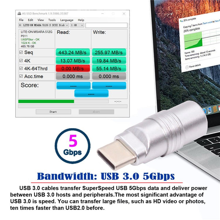 CN-026-BK USB 3.1 Type-C Male Plug Connector Solder Type with Aluminum Alloy Shell for 4.0mm-6.0mm Cable - Silver