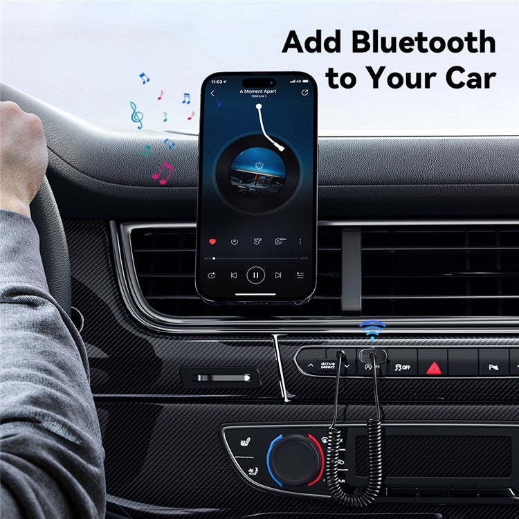 ESSAGER Bluetooth Adapter Spring Cable 3.5mm Jack Audio Receiver