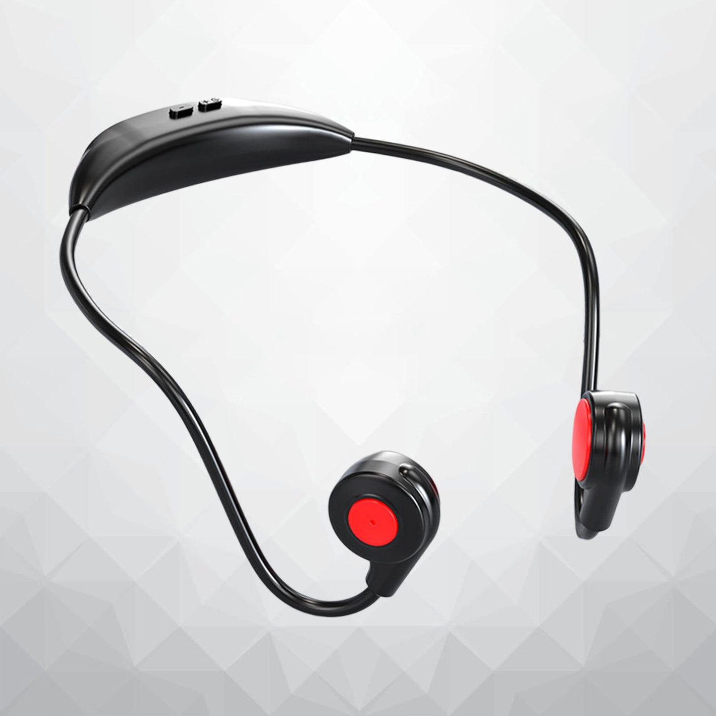 Bluetooth Headphones Ergonomic V5.3 Stereo Headset for Working Music Workout Black Red