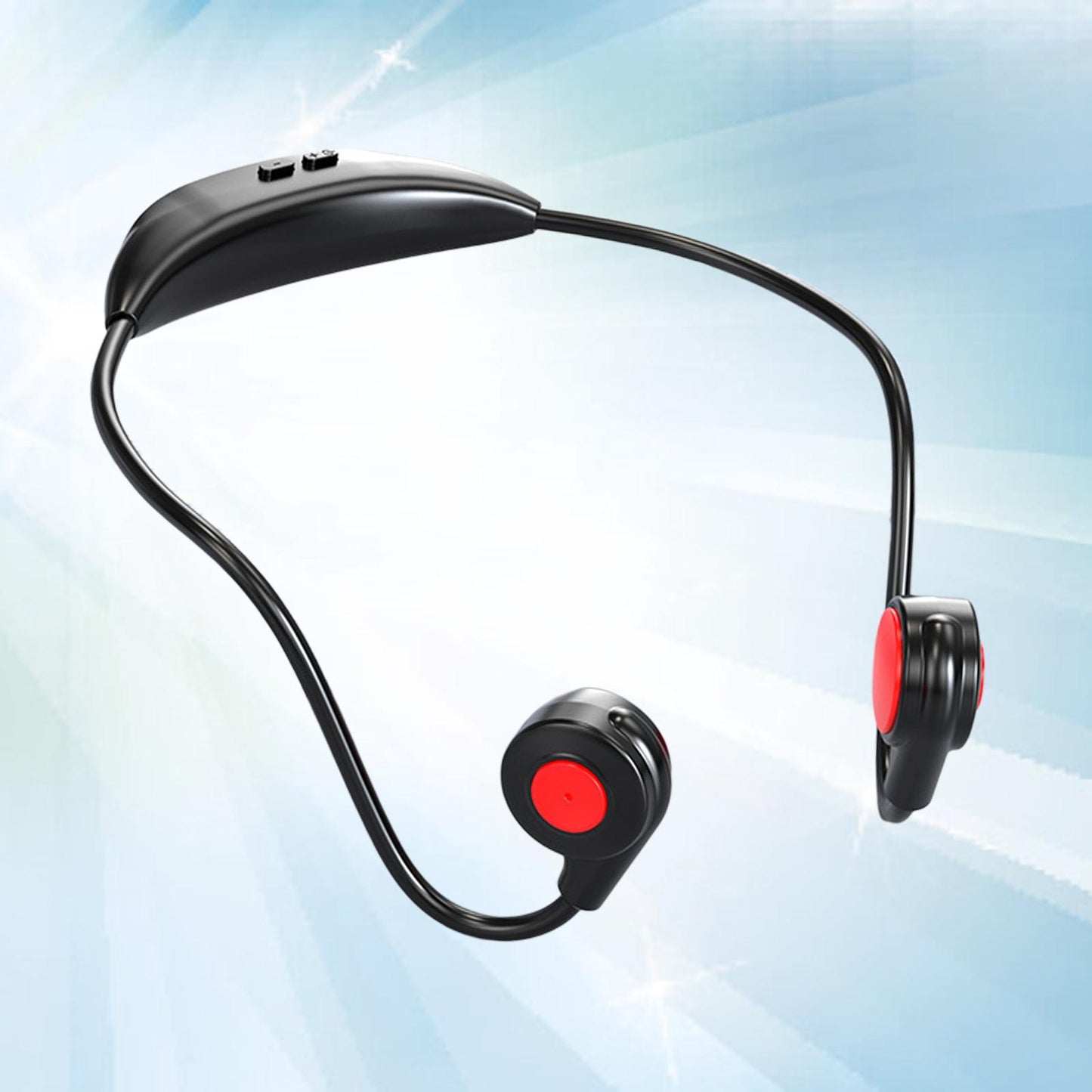 Bluetooth Headphones Ergonomic V5.3 Stereo Headset for Working Music Workout Black Red
