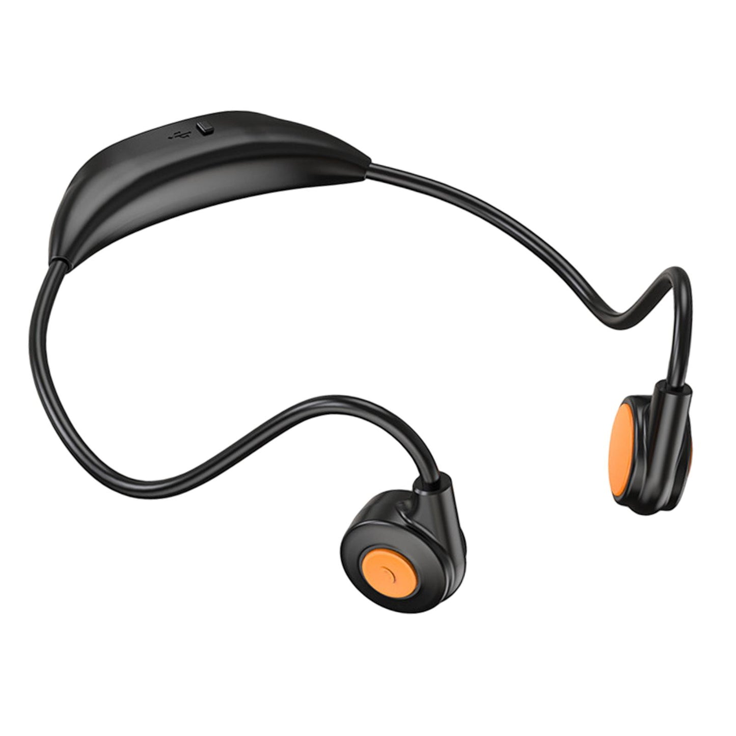 Bluetooth Headphones Ergonomic V5.3 Stereo Headset for Working Music Workout Black Orange