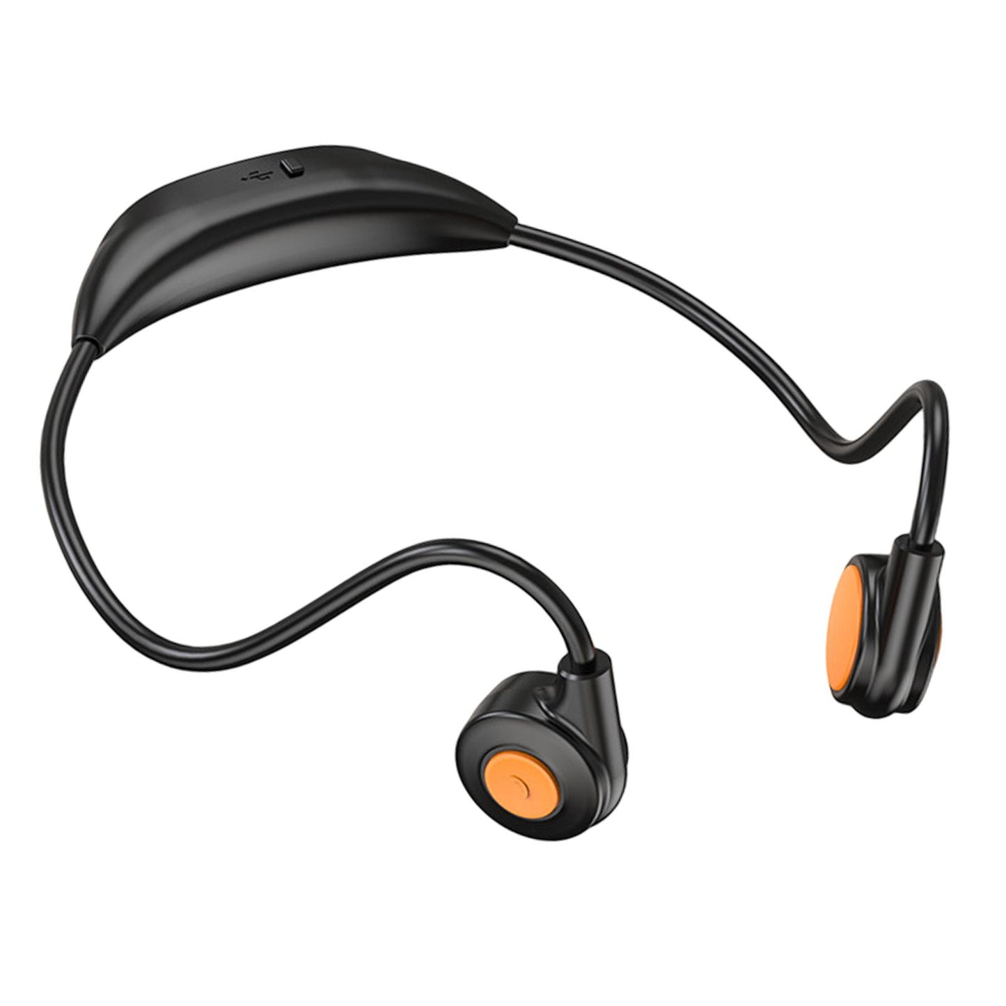 Bluetooth Headphones Ergonomic V5.3 Stereo Headset for Working Music Workout Black Orange