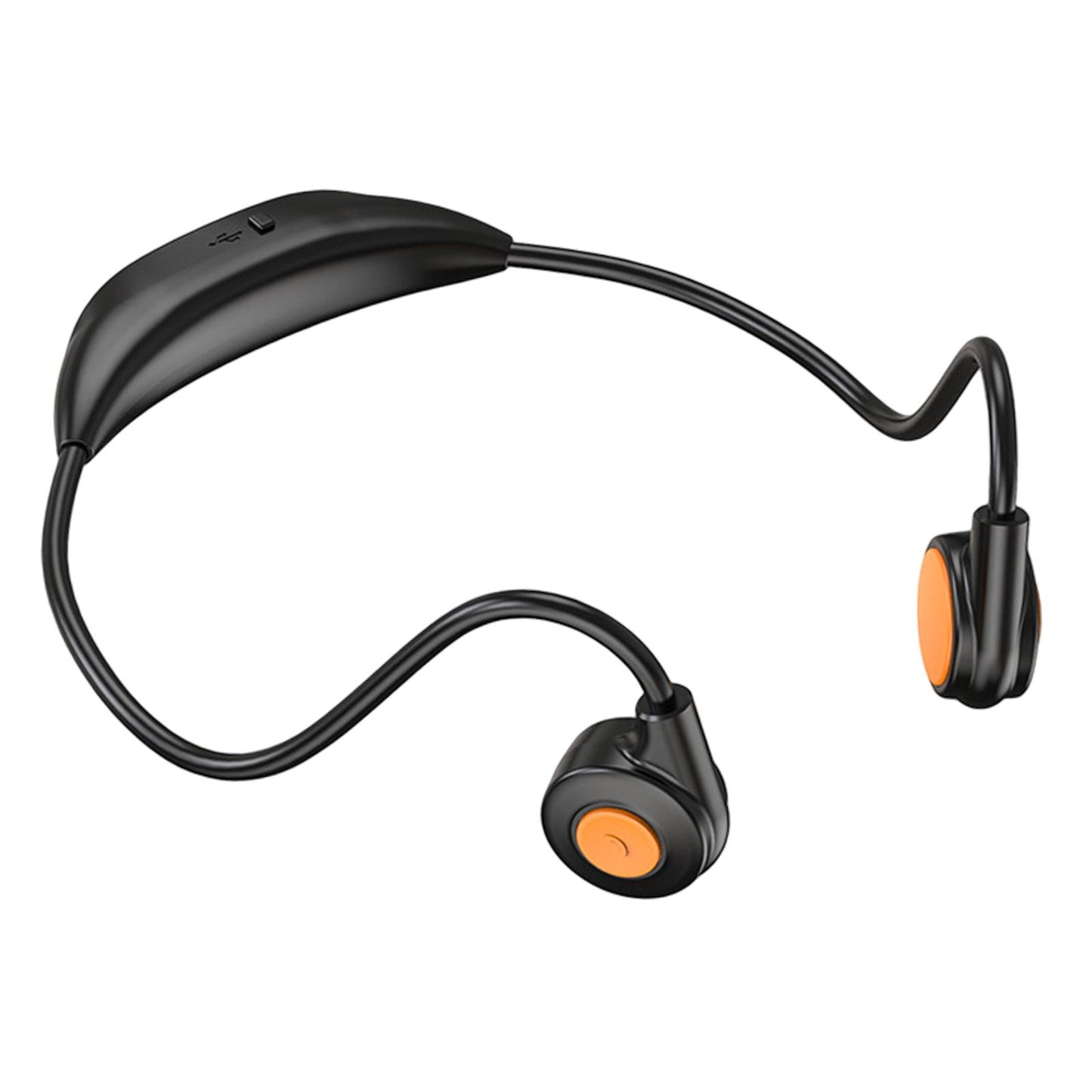 Bluetooth Headphones Ergonomic V5.3 Stereo Headset for Working Music Workout Black Orange