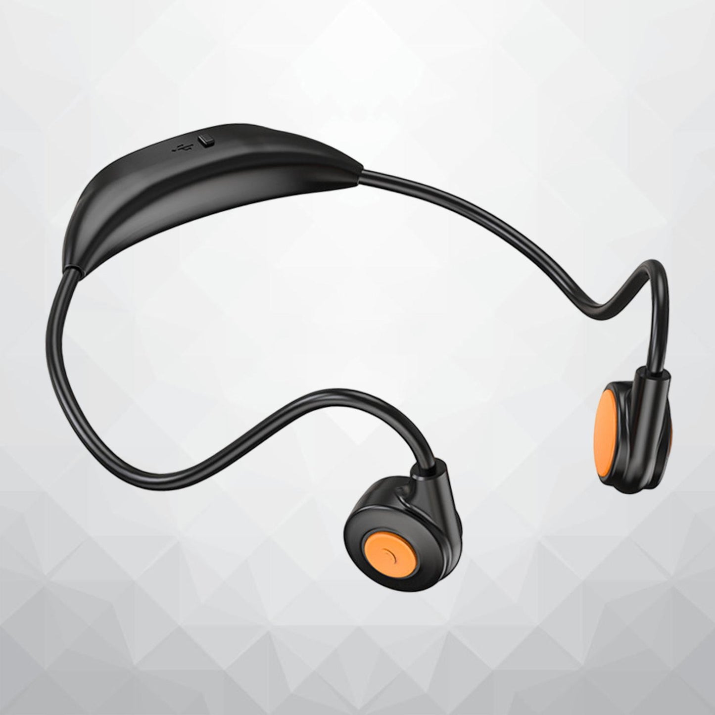 Bluetooth Headphones Ergonomic V5.3 Stereo Headset for Working Music Workout Black Orange