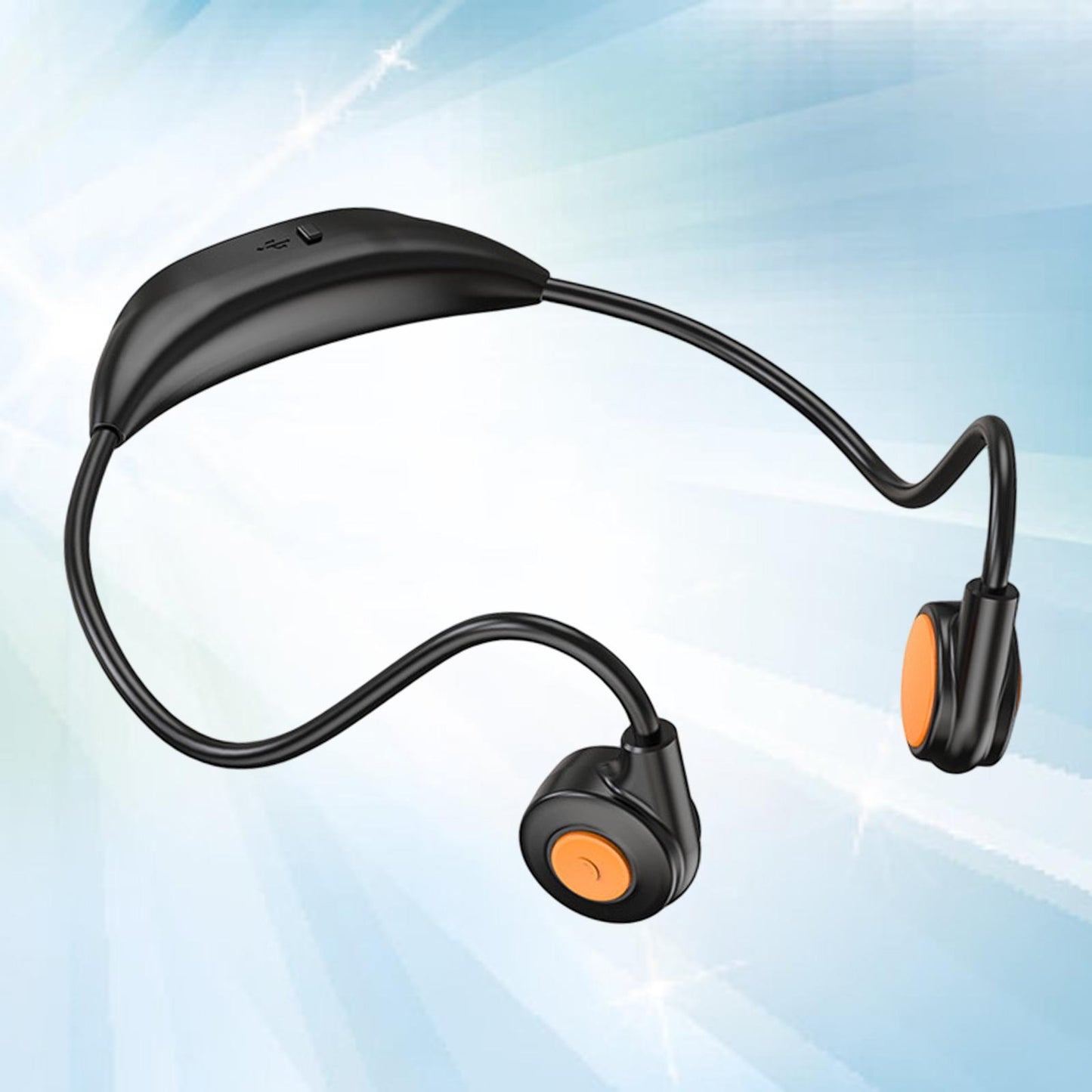 Bluetooth Headphones Ergonomic V5.3 Stereo Headset for Working Music Workout Black Orange