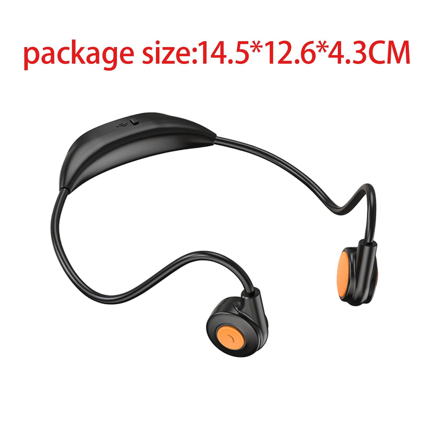 Bluetooth Headphones Ergonomic V5.3 Stereo Headset for Working Music Workout Black Orange