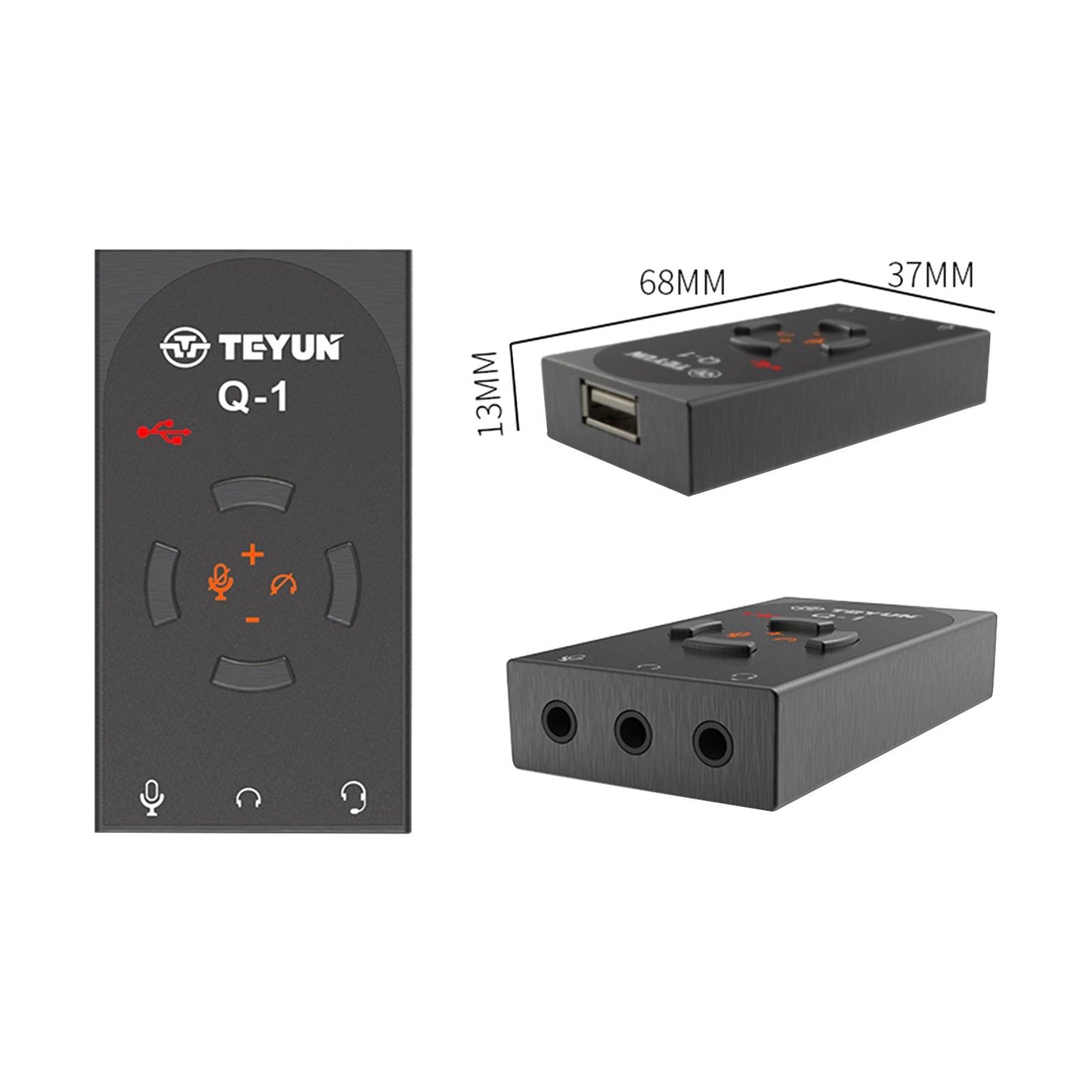 USB 7.1 External Sound Card Durable for Travel Accessories Black Free Driver