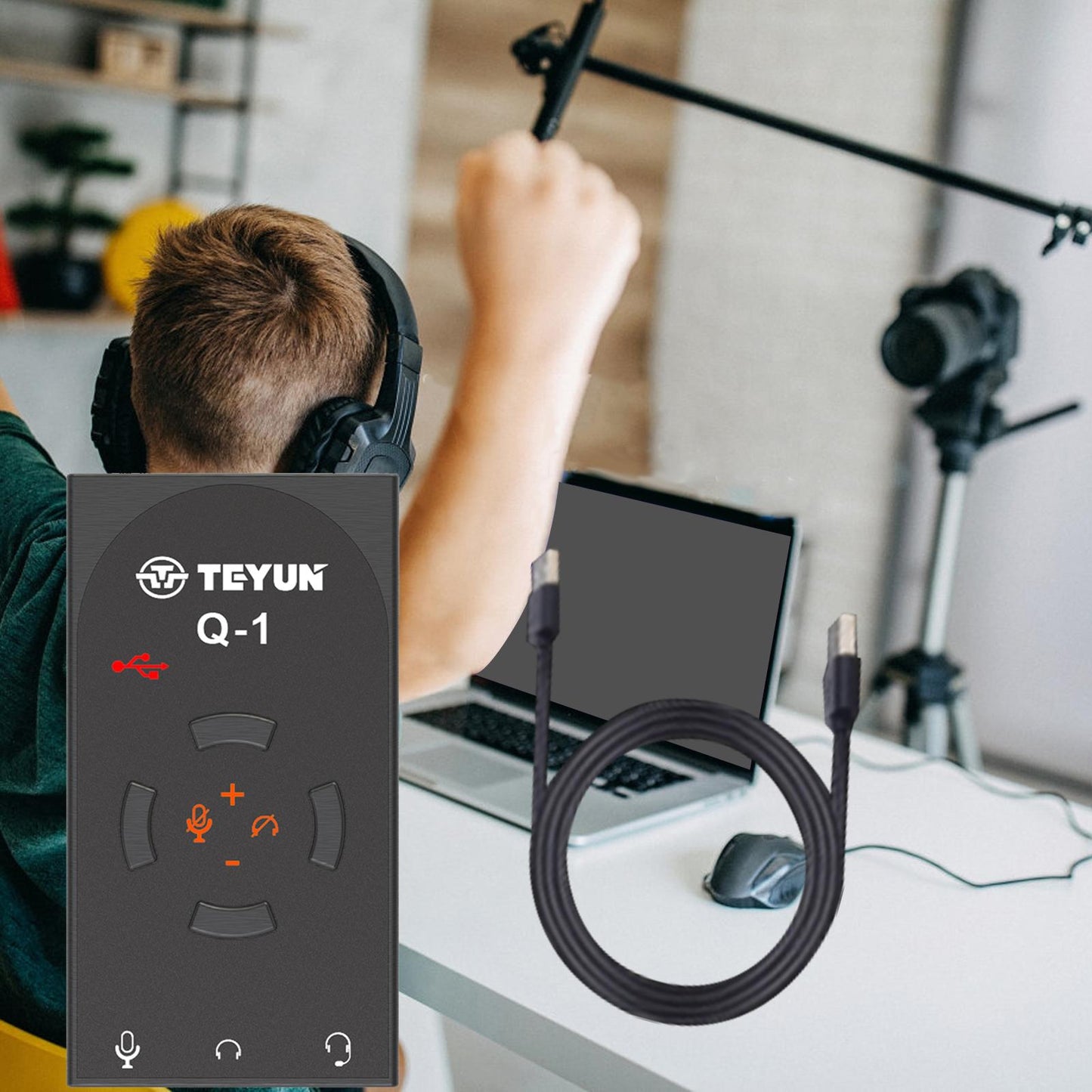 USB 7.1 External Sound Card Durable for Travel Accessories Black Free Driver