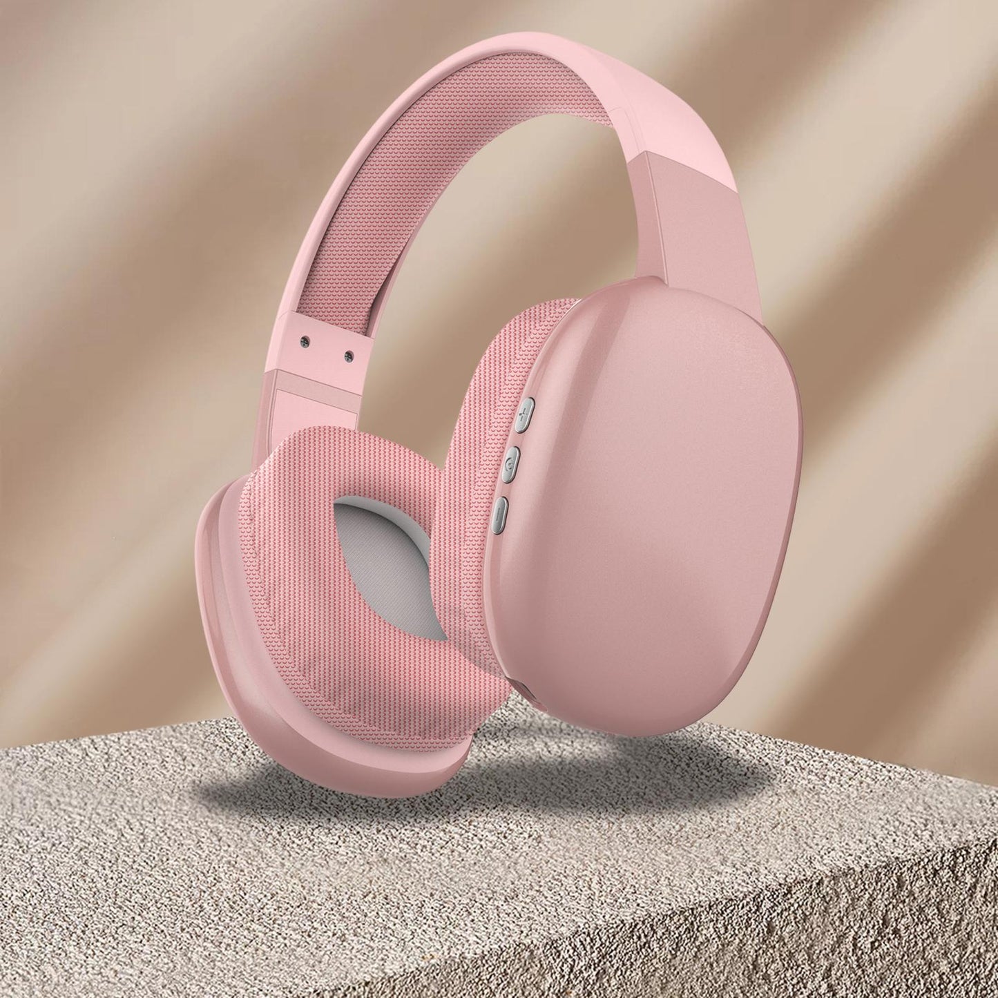 Gaming Headset AUX / TF Card Slot over Ear Headphones for Office sport work Pink