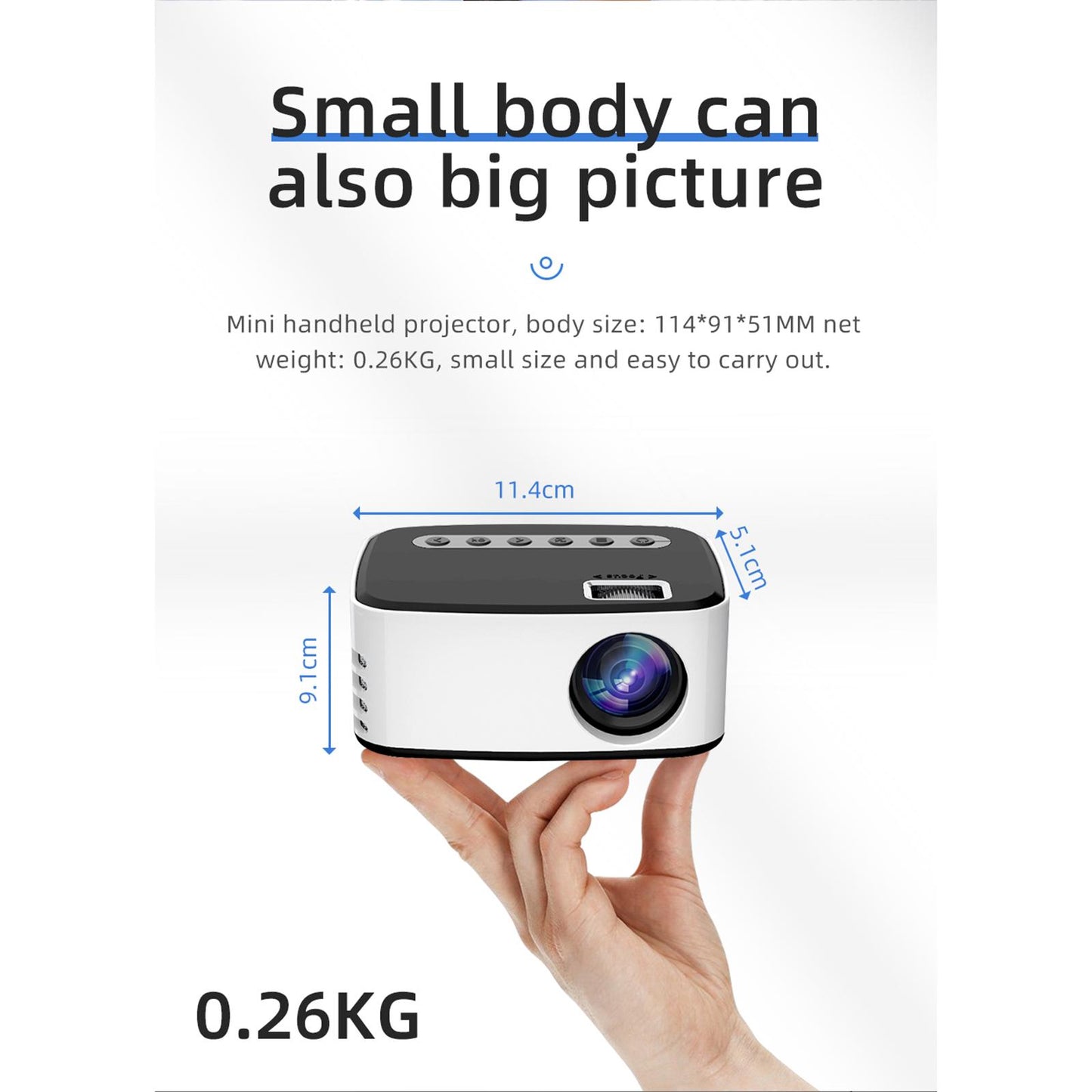 Video Projectors LED 1080P Mini Projector for Smartphone Home Cinema Bedroom