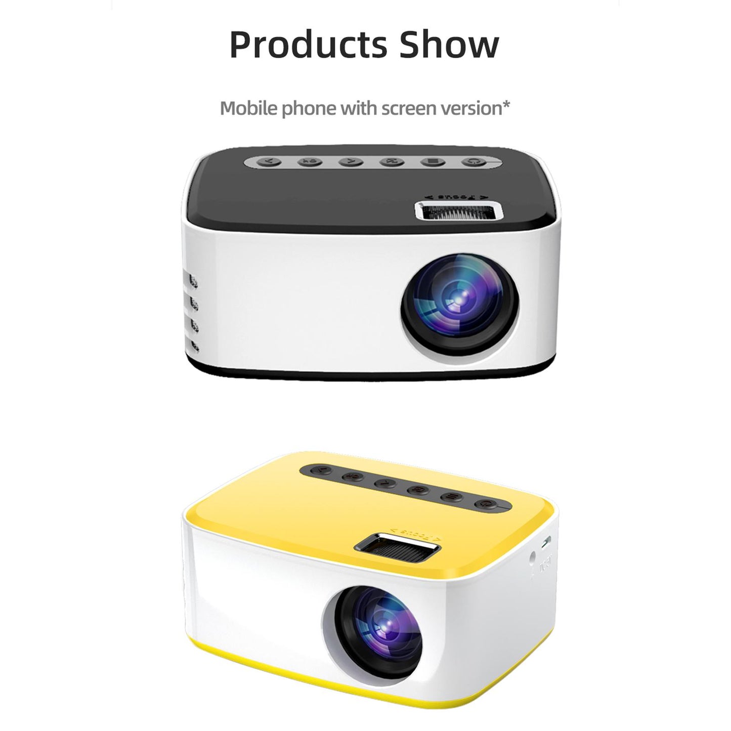 Video Projectors LED 1080P Mini Projector for Smartphone Home Cinema Bedroom