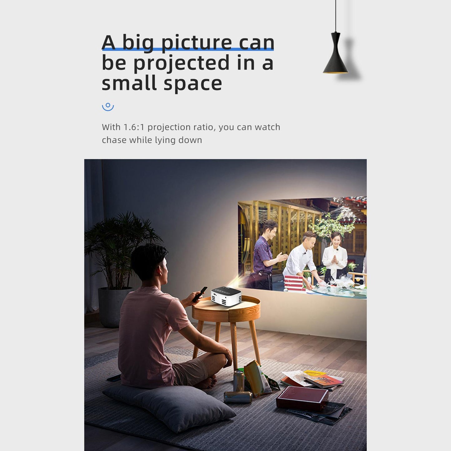 Video Projectors LED 1080P Mini Projector for Smartphone Home Cinema Bedroom