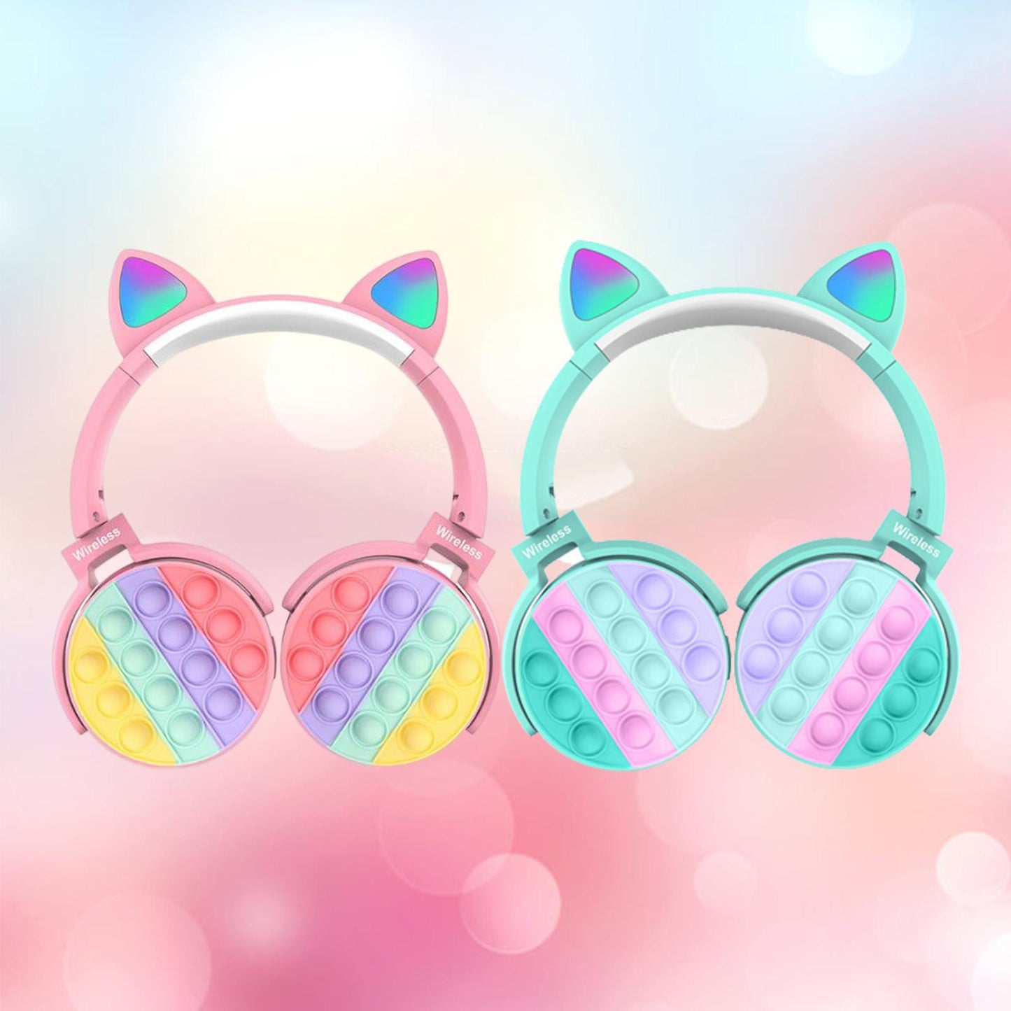 Cute Gaming Headset Comfortable Ear Pads over Ear Headphones for PC Computer Pink