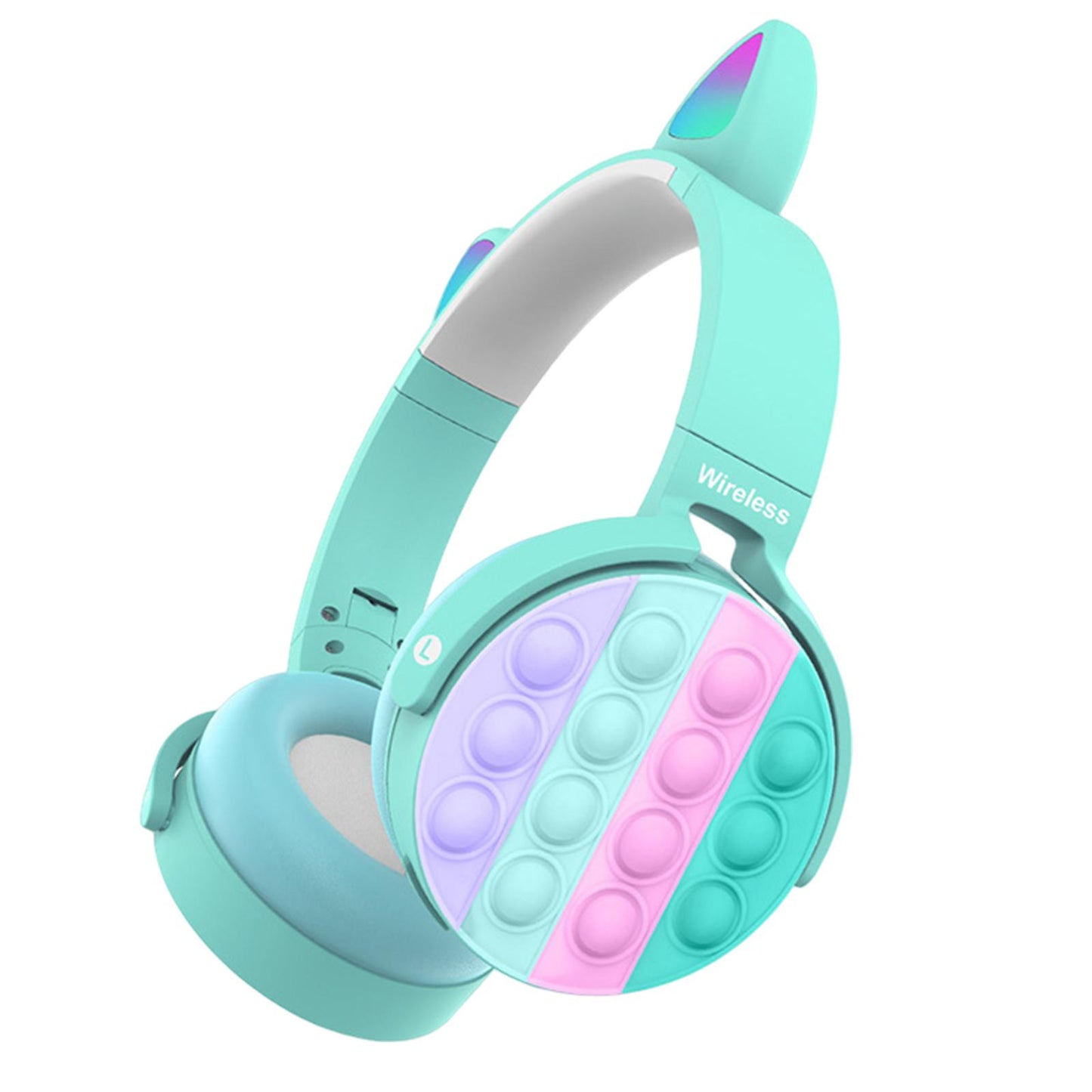 Cute Gaming Headset Comfortable Ear Pads over Ear Headphones for PC Computer Blue