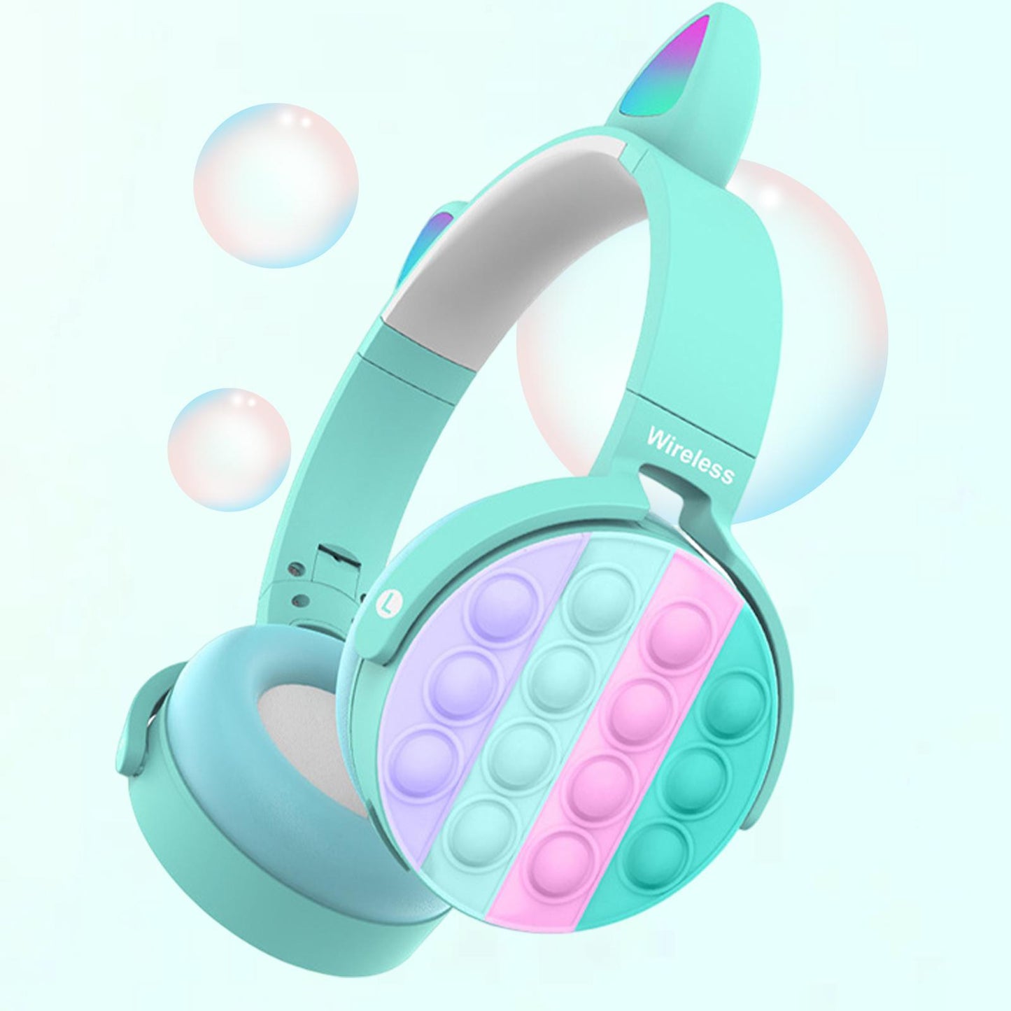 Cute Gaming Headset Comfortable Ear Pads over Ear Headphones for PC Computer Blue