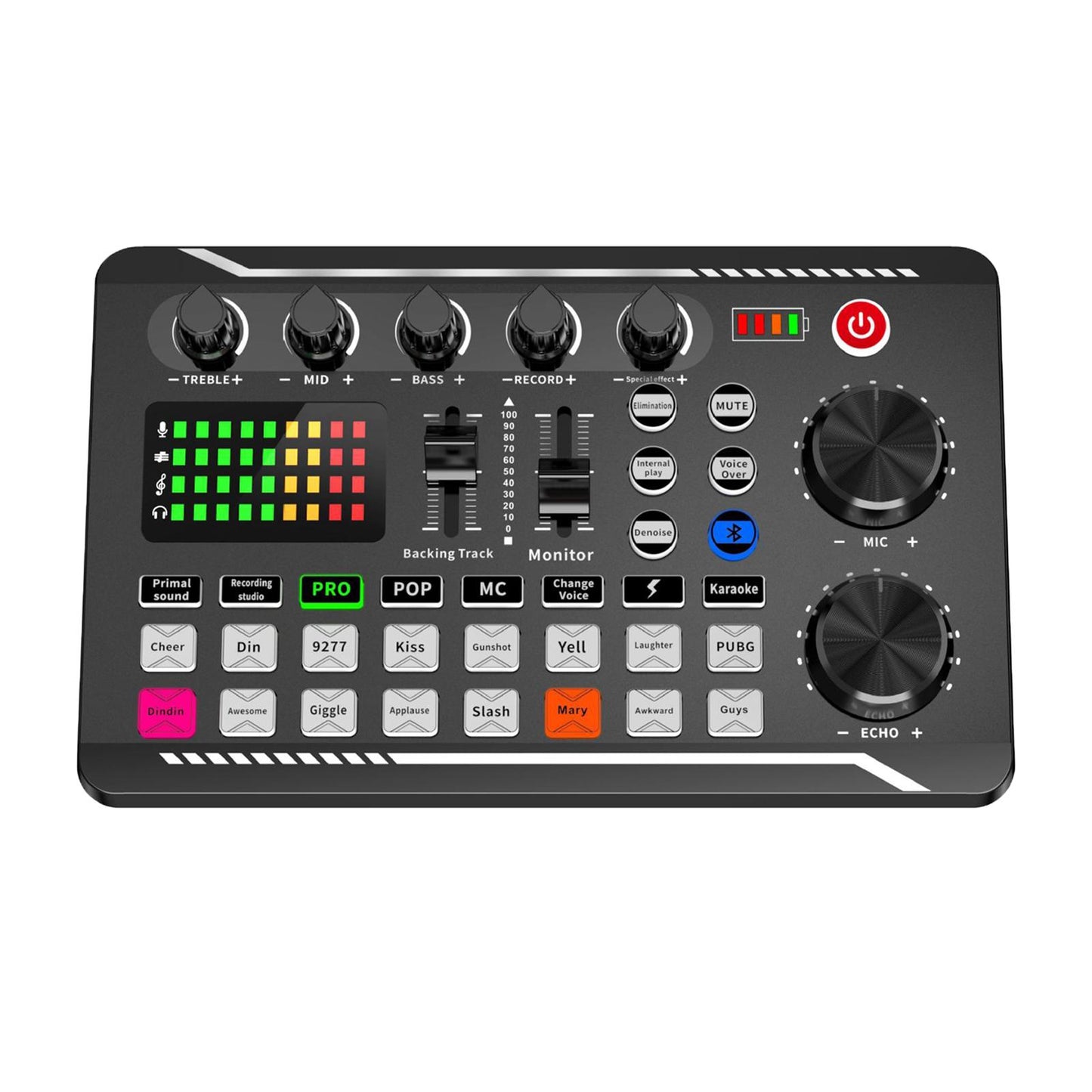 Sound Card Audio Mixer for Guitar Live Broadcast Microphone Recording Studio