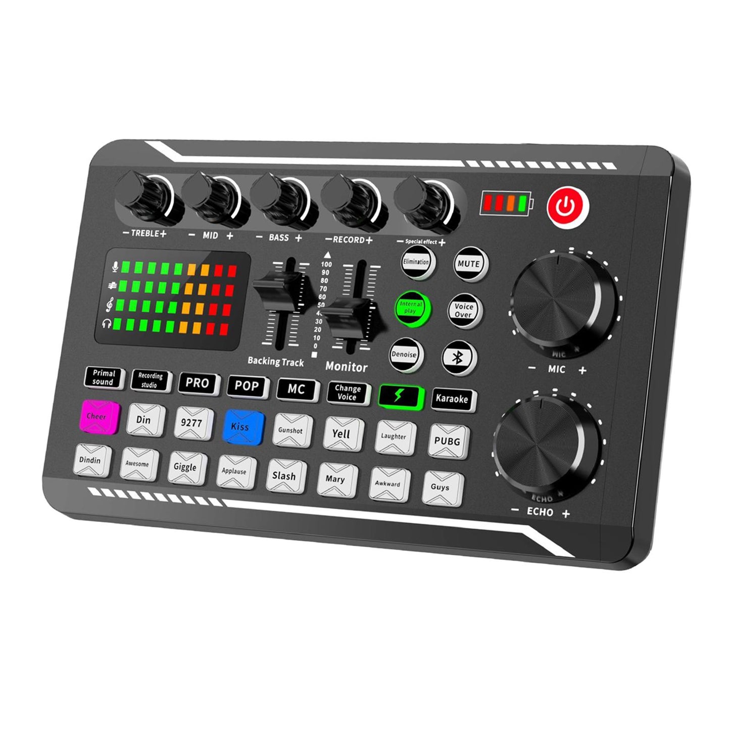 Sound Card Audio Mixer for Guitar Live Broadcast Microphone Recording Studio