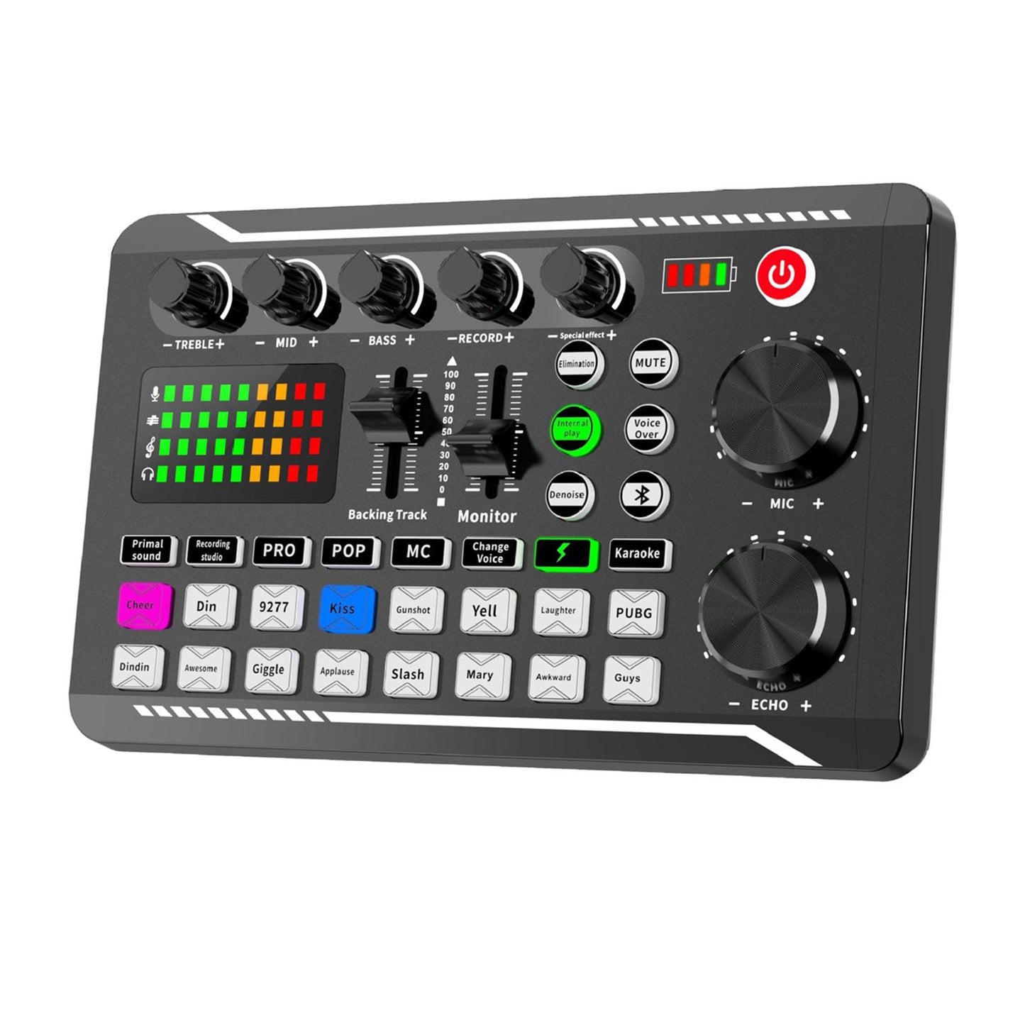 Sound Card Audio Mixer for Guitar Live Broadcast Microphone Recording Studio