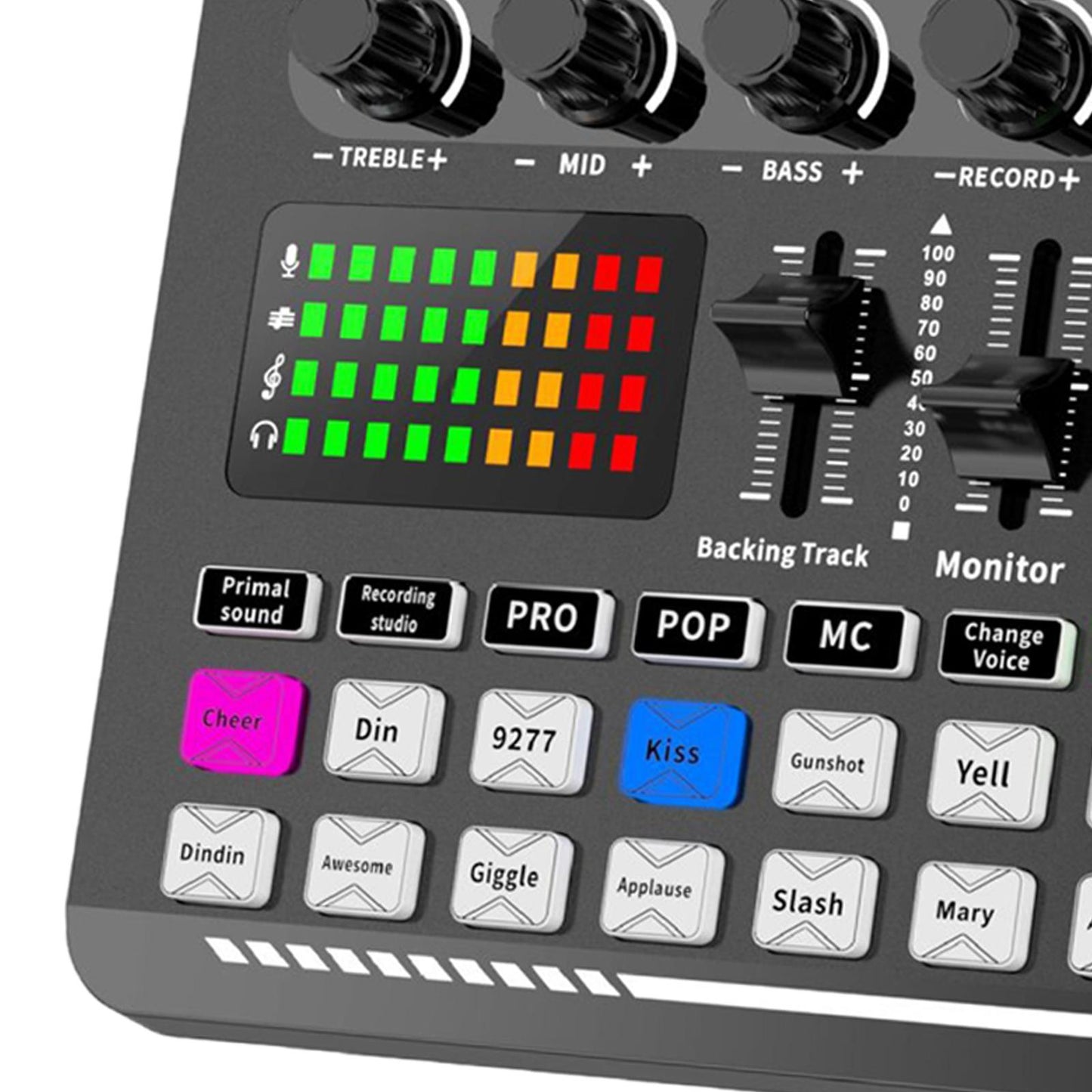 Sound Card Audio Mixer for Guitar Live Broadcast Microphone Recording Studio