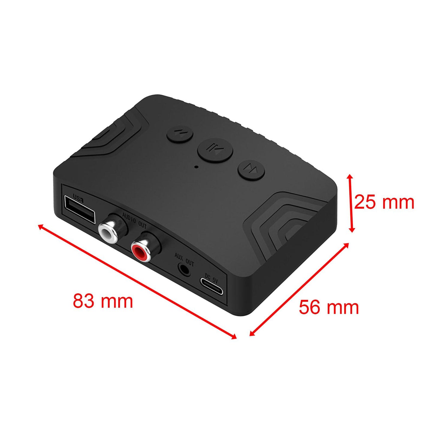 Wireless Audio Receiver Adapter with 3.5mm AUX for Home Theater TV Amplifier