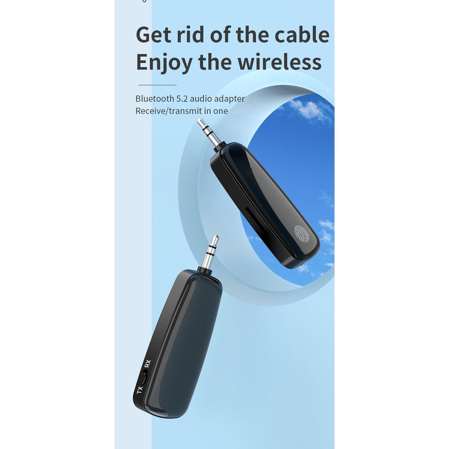 5.2 Transmitter and Receiver Low Latency Audio Adapter for Car Headphones PC